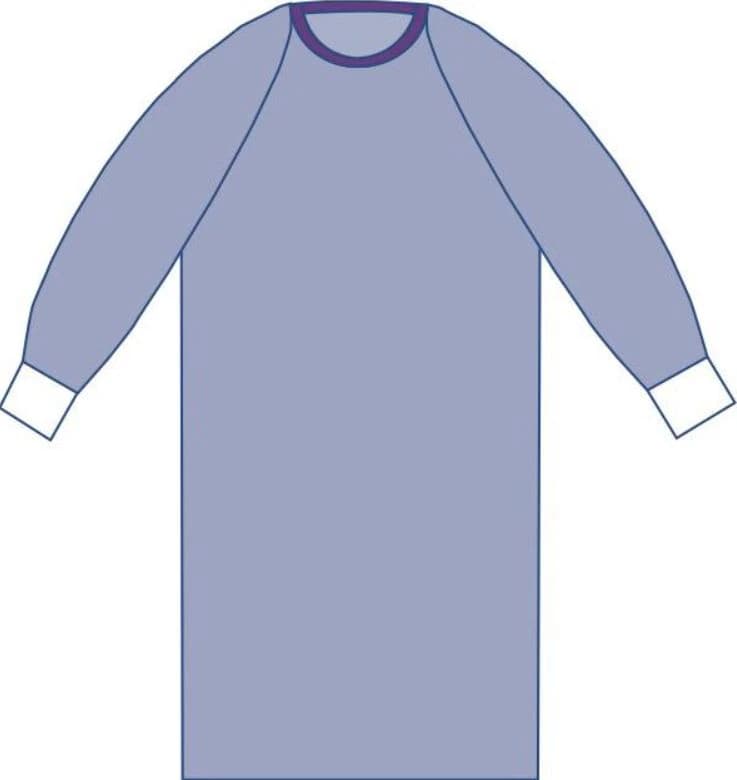 Medline Aurora Surgical Gown, Premium Fabric, Large, Sterile, Hook & Loop Neck, Raglan Sleeves, 32/Case - Gown Nonrein AAMI3 - Image 1