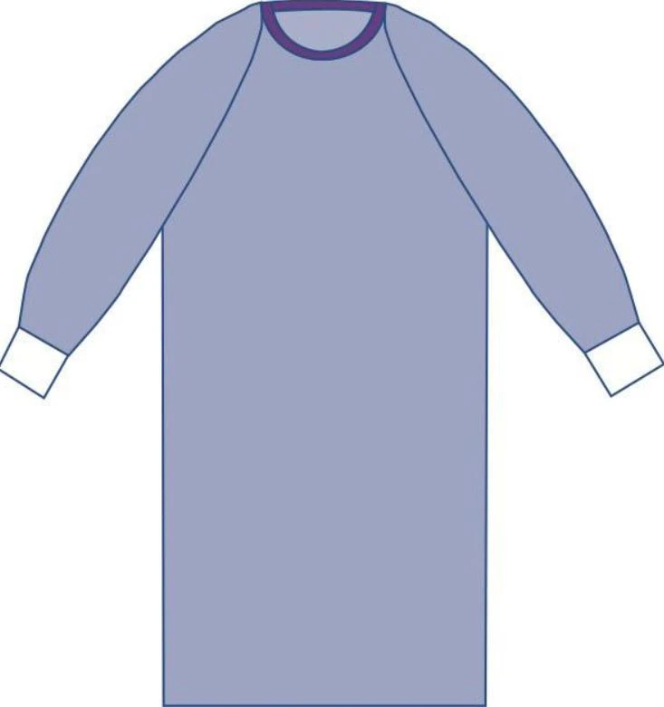 Aurora Disposable Non-Reinforced Surgical Gown, AAMI Level 3, 2X-Large, Sterile, Hook & Loop Neck, Raglan Sleeves, 28/Case - Gown Nonrein AAMI3 - Image 1