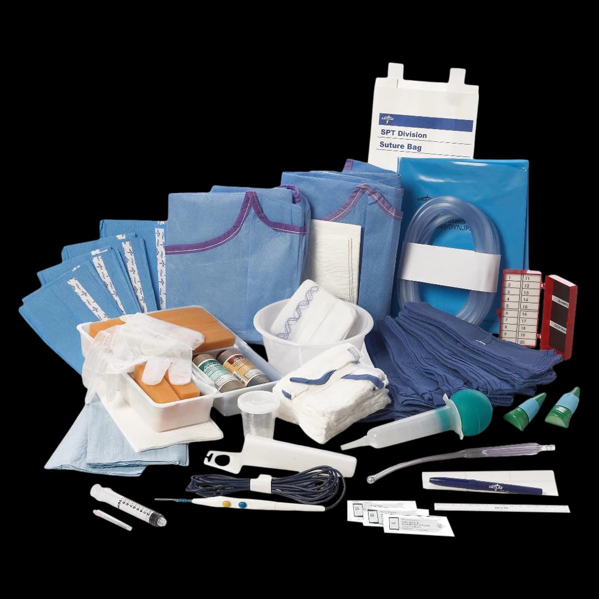 Medline Basic Set-Up Tray, Latex-Free Procedure Kit - Kit Basic Set-up Latex Free - Image 1