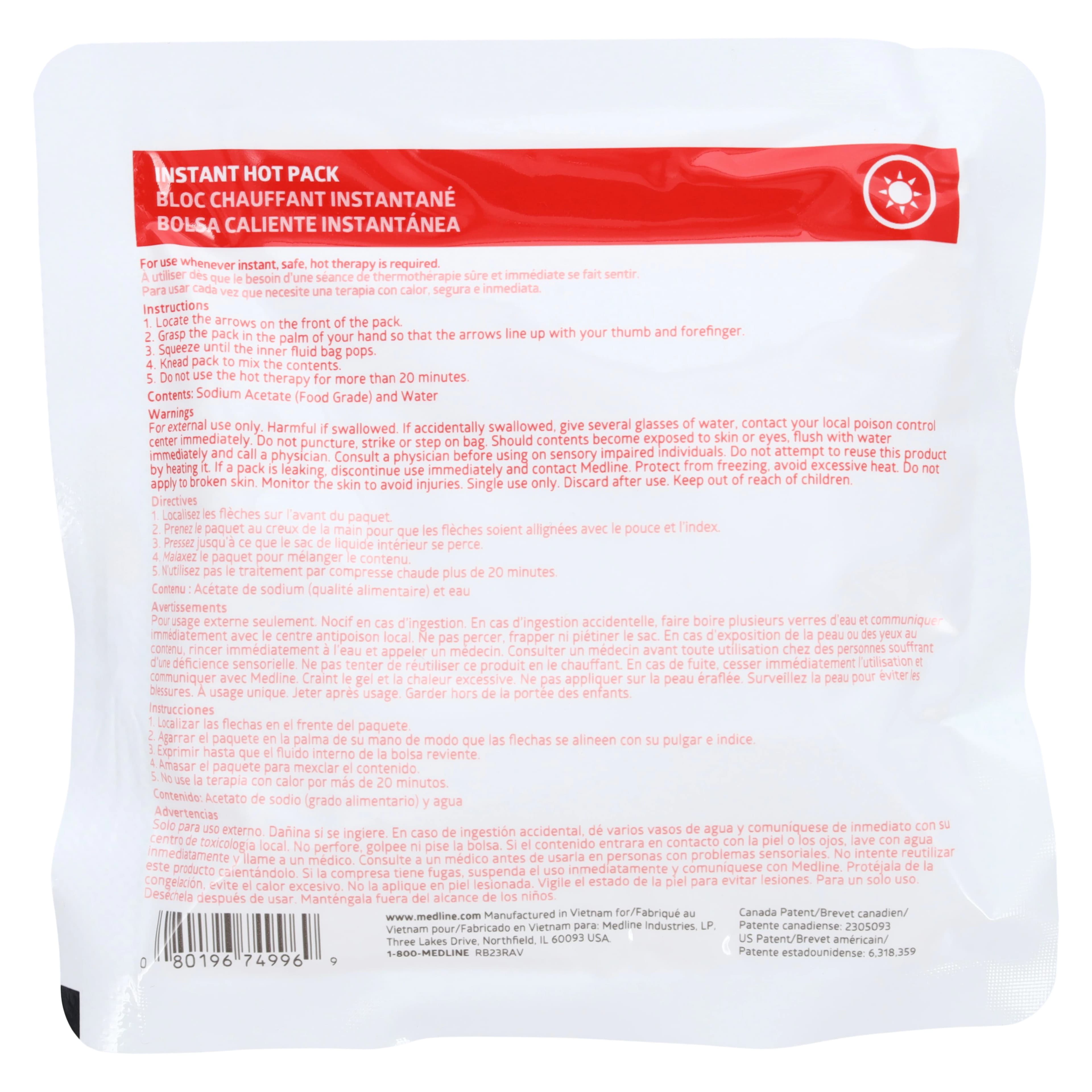 Medline Instant Hot Pack, Standard 6x6" thumbnail 2