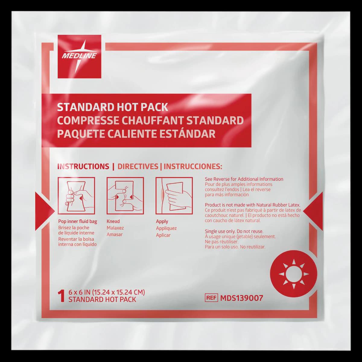 Medline Instant Hot Pack, Standard 6x6" - Warm Pack Instant Gel - Image 1