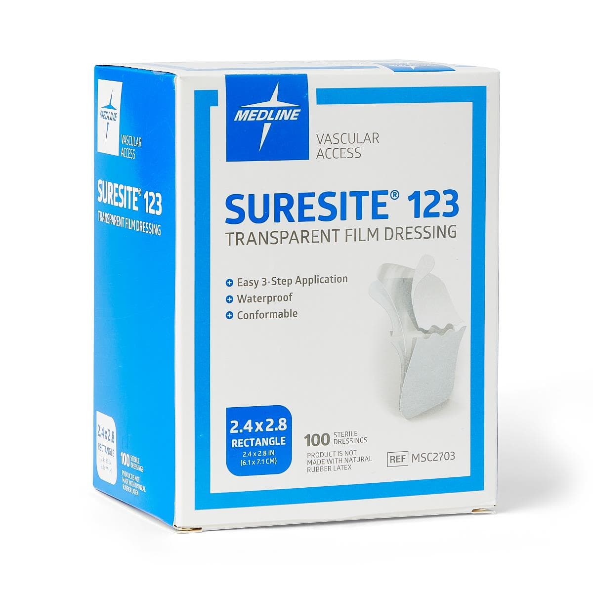 Suresite 123 Film Dressing, 2-2/5 x 2-4/5 in, Sterile, Adhesive, Latex-Free - Suresite 123 Film Dressing - Image 1