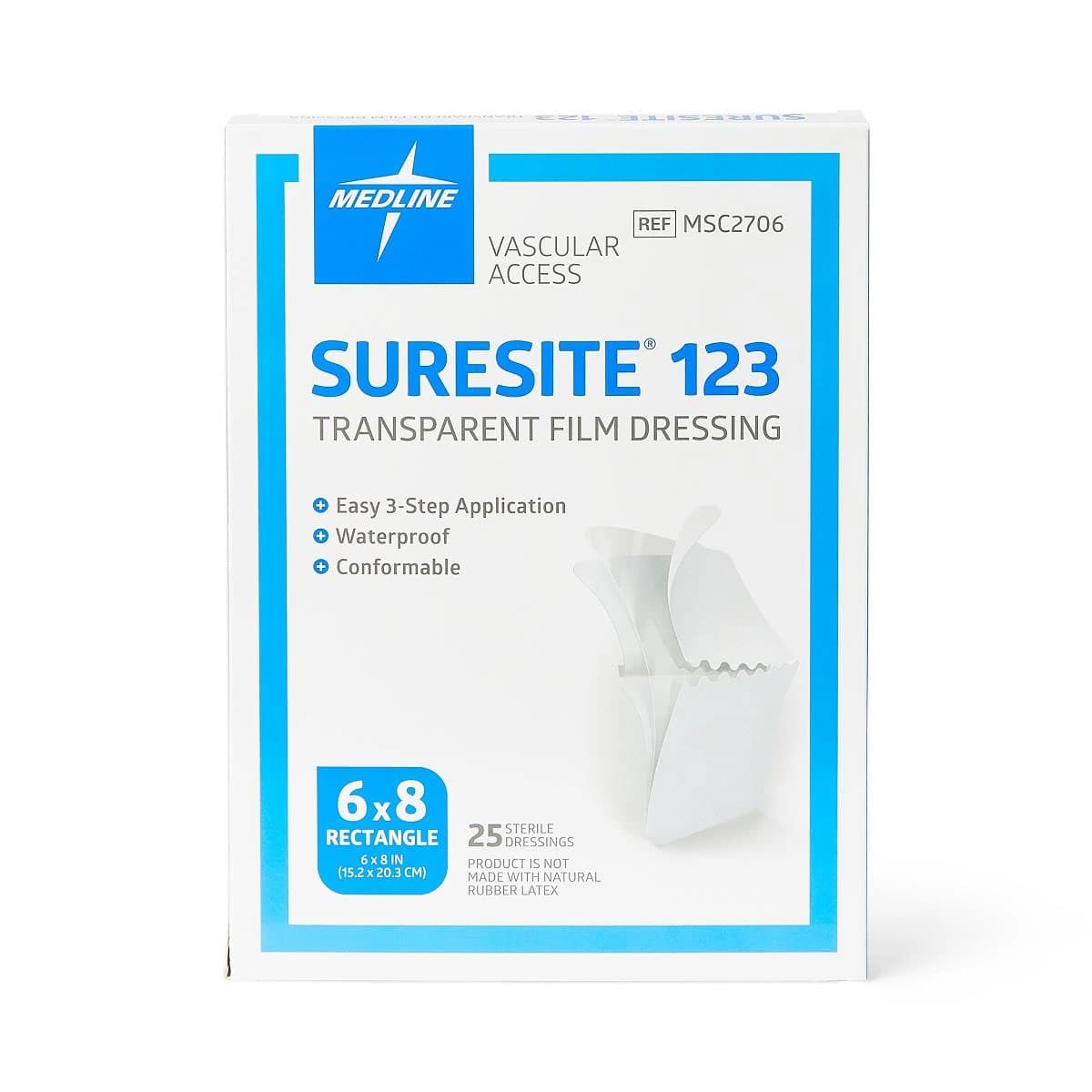 Medline Suresite 123 Film Dressing, 6 x 8 inches - Suresite 123 Film Dressing - Image 1