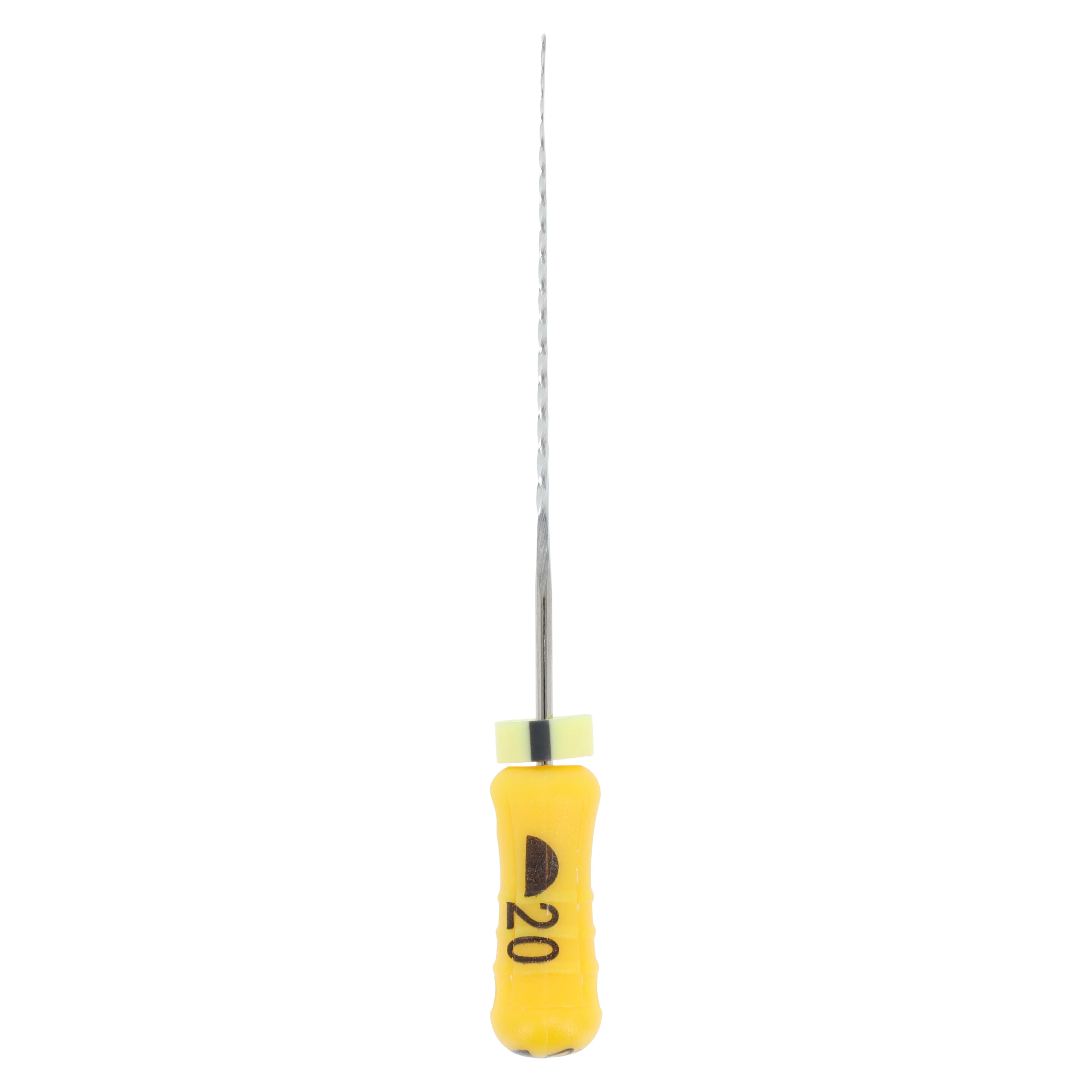 SafeSiders Endodontic Reamers #20, 25mm, 0.02 Taper, Stainless Steel, Yellow, 6/Pack, 5025-20 - SafeSider Endodontic Reamers #20 25mm Yellow 6/Pack - Image 1