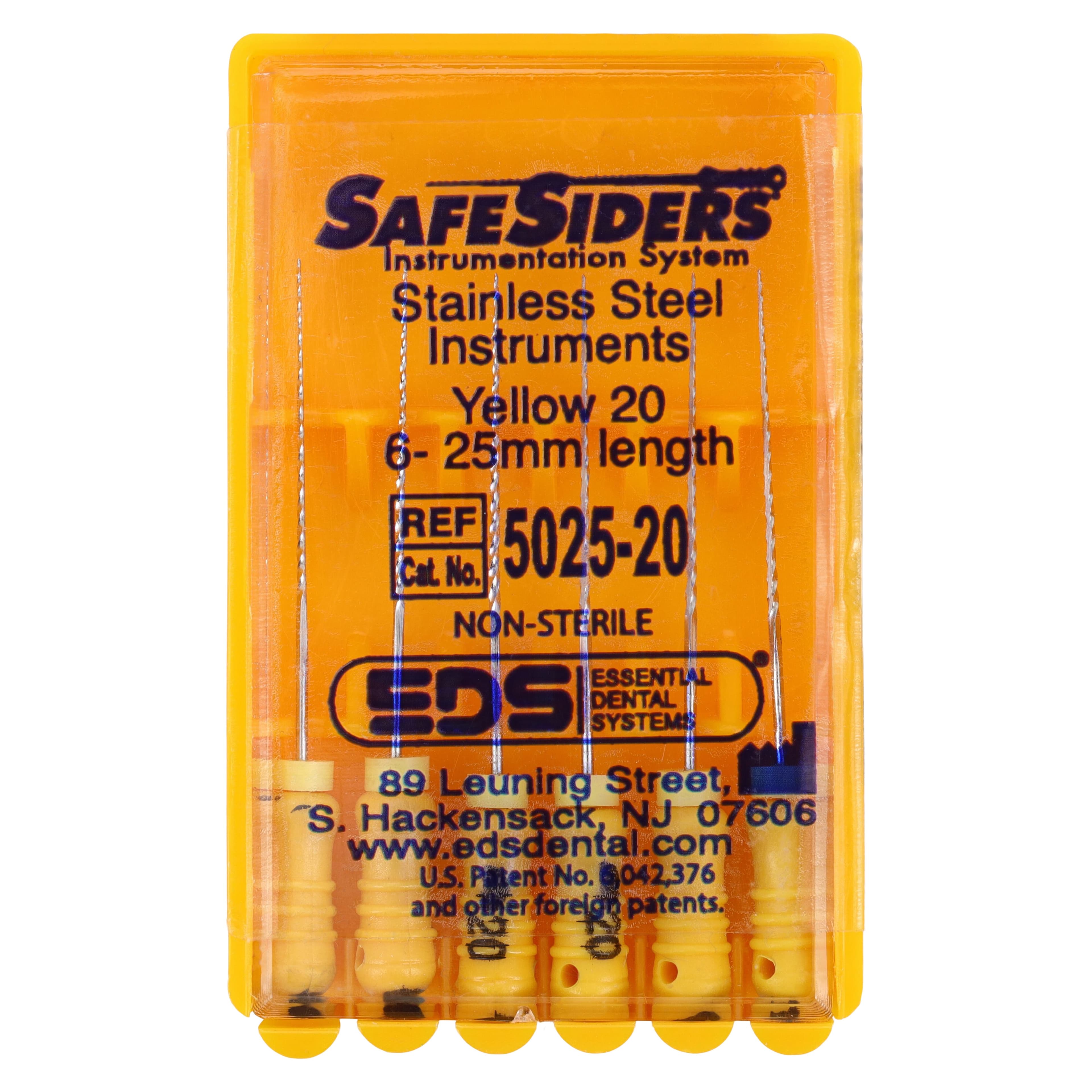 SafeSiders Endodontic Reamers #20, 25mm, 0.02 Taper, Stainless Steel, Yellow, 6/Pack, 5025-20 thumbnail 5