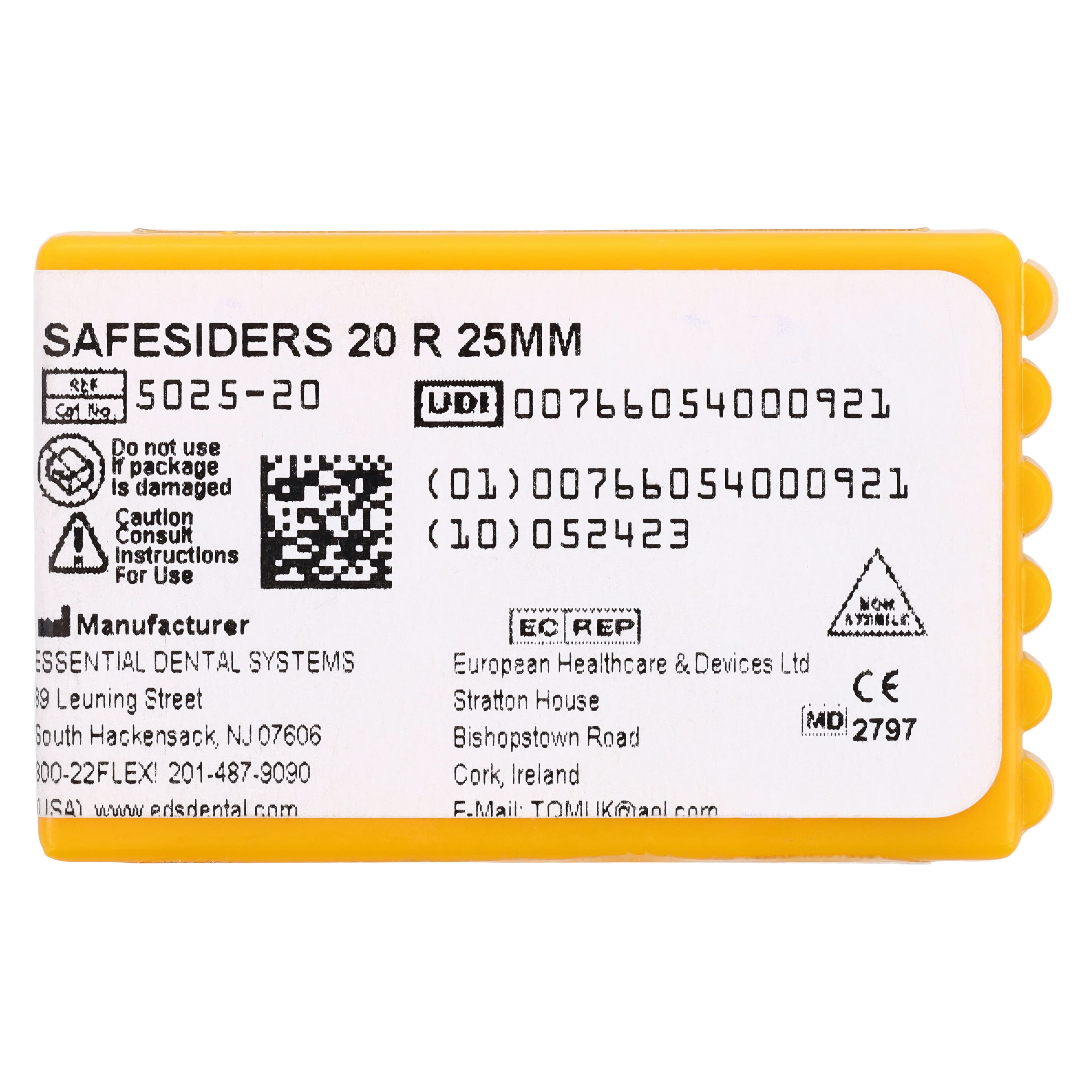 SafeSiders Endodontic Reamers #20, 25mm, 0.02 Taper, Stainless Steel, Yellow, 6/Pack, 5025-20 thumbnail 4