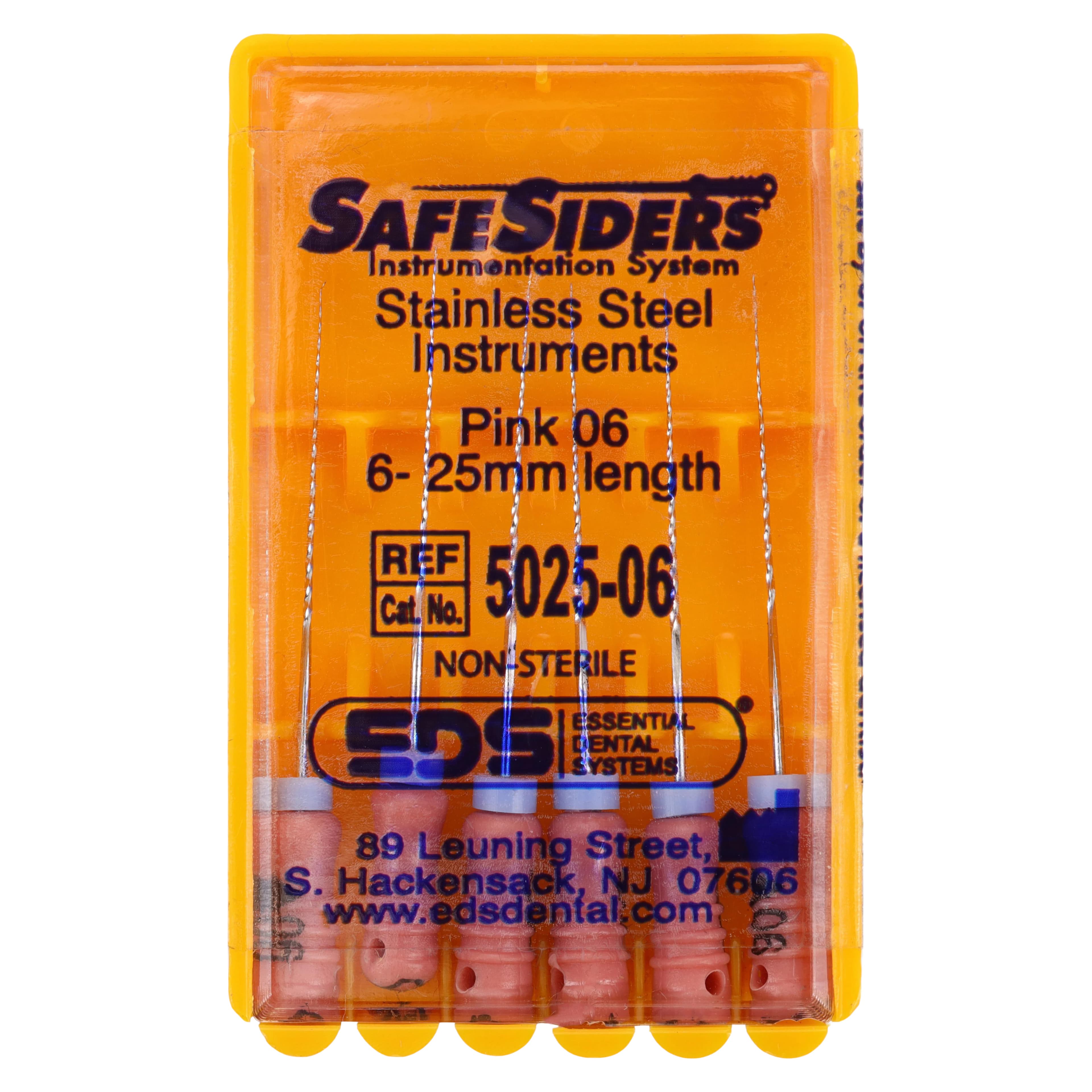 SafeSiders Stainless Steel Endodontic Reamers, 25mm, .02 Taper, Size #06, Pink, 6/Pkg, 5025-06 thumbnail 5
