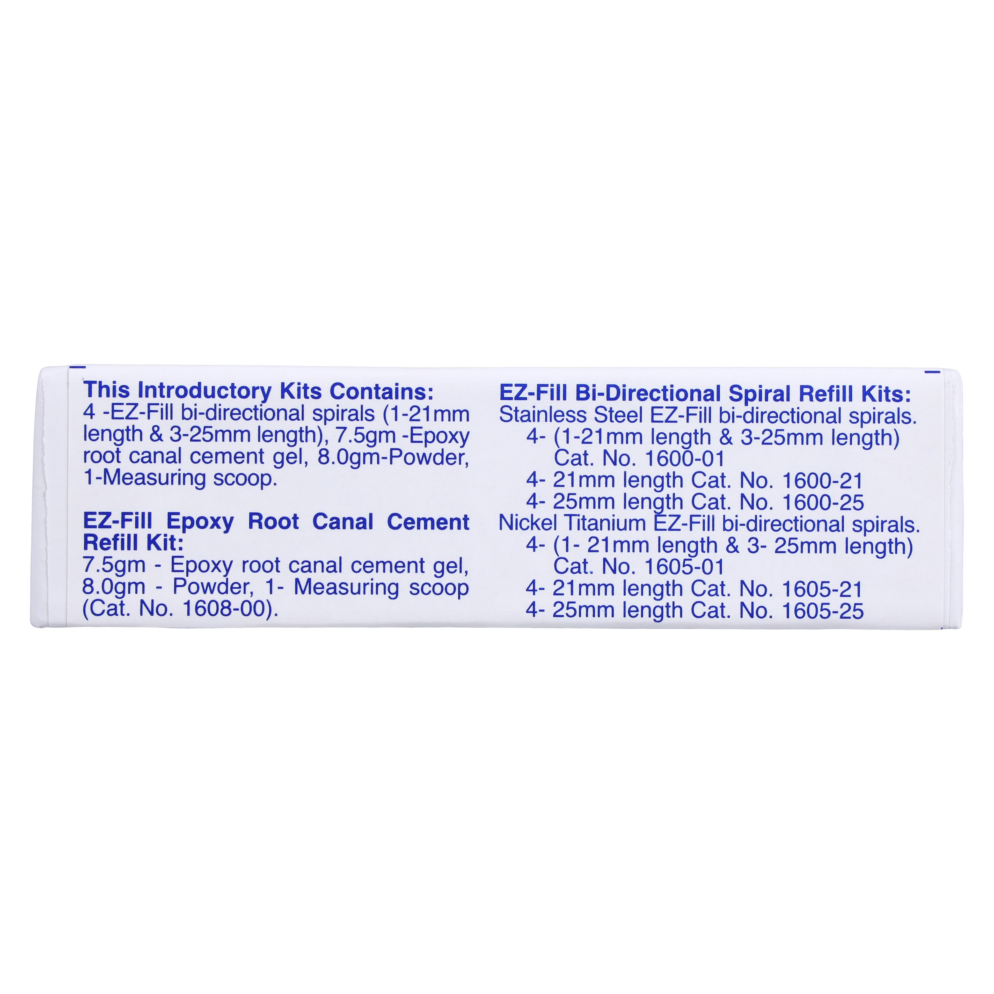 EZ-Fill Nickel-Titanium Obturation System Intro Kit, 4 Bi-Directional Spirals, 7.5 g Gel, 8 g Powder, 1/Pk, 1605-00 thumbnail 14