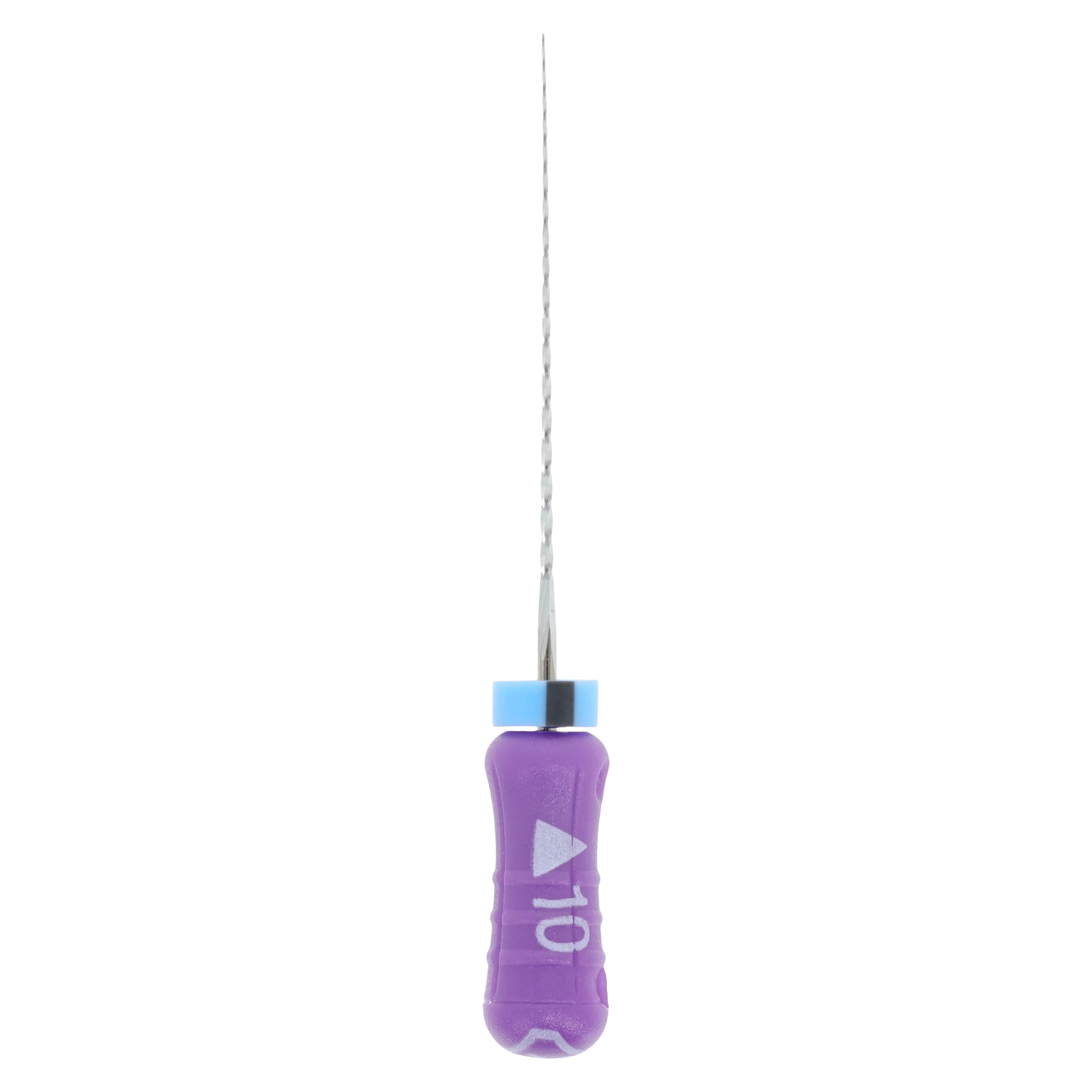 SafeSiders Endodontic Hand Reamers, #10, 21 mm, 0.02 Taper, Stainless Steel, Purple, 6/Pkg, 5021-10 - , 21 mm, 6/Pkg, #10, 02Taper, 5021-10 - Image 1