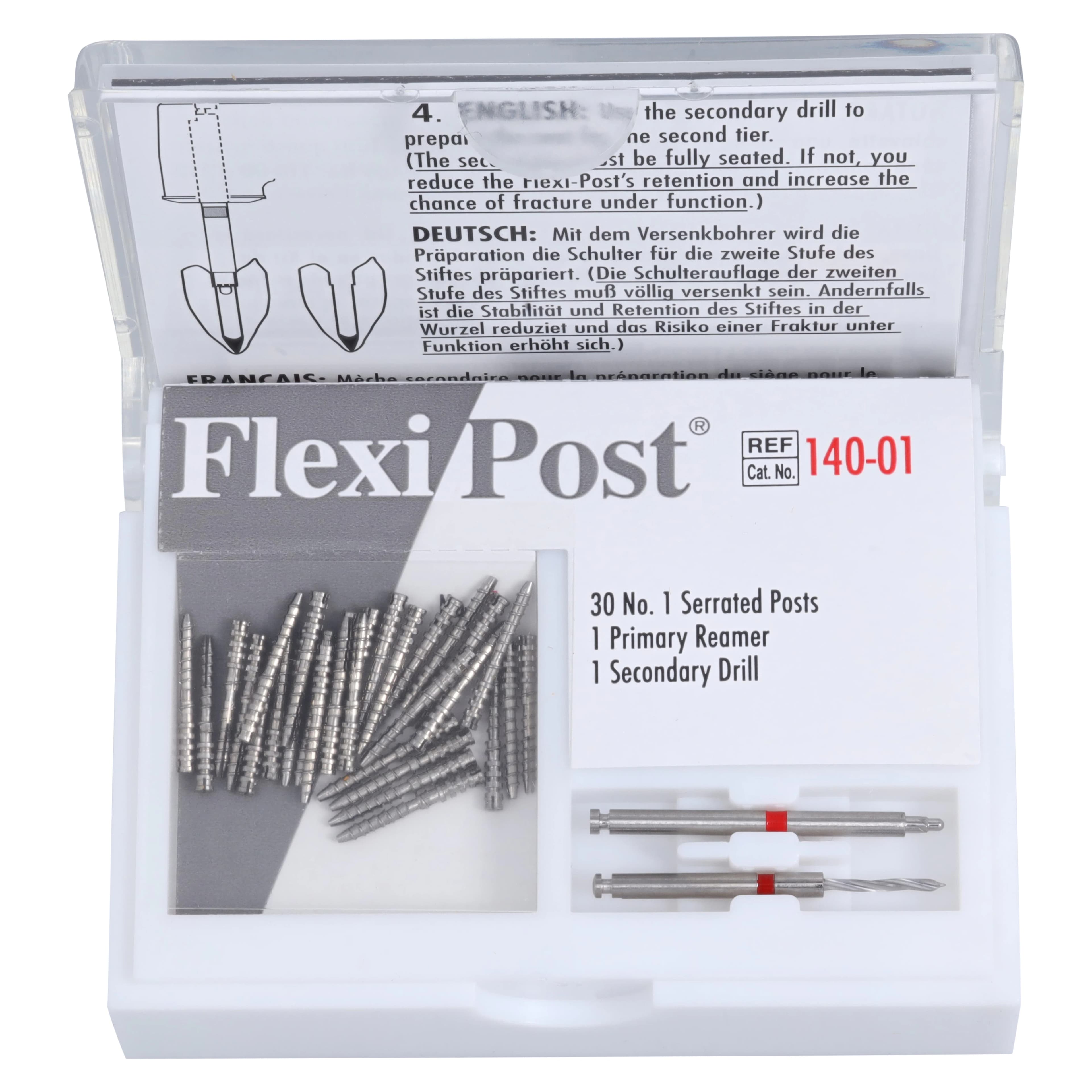 Flexi-Post Stainless Steel Economy Refill, Size #1, Red, 30 Posts with Reamer and Drill, 140-01 - Flexi-Post, Stainless Steel, Economy Refill, # 1, Red, 30/Pk, 140-01 - Image 1