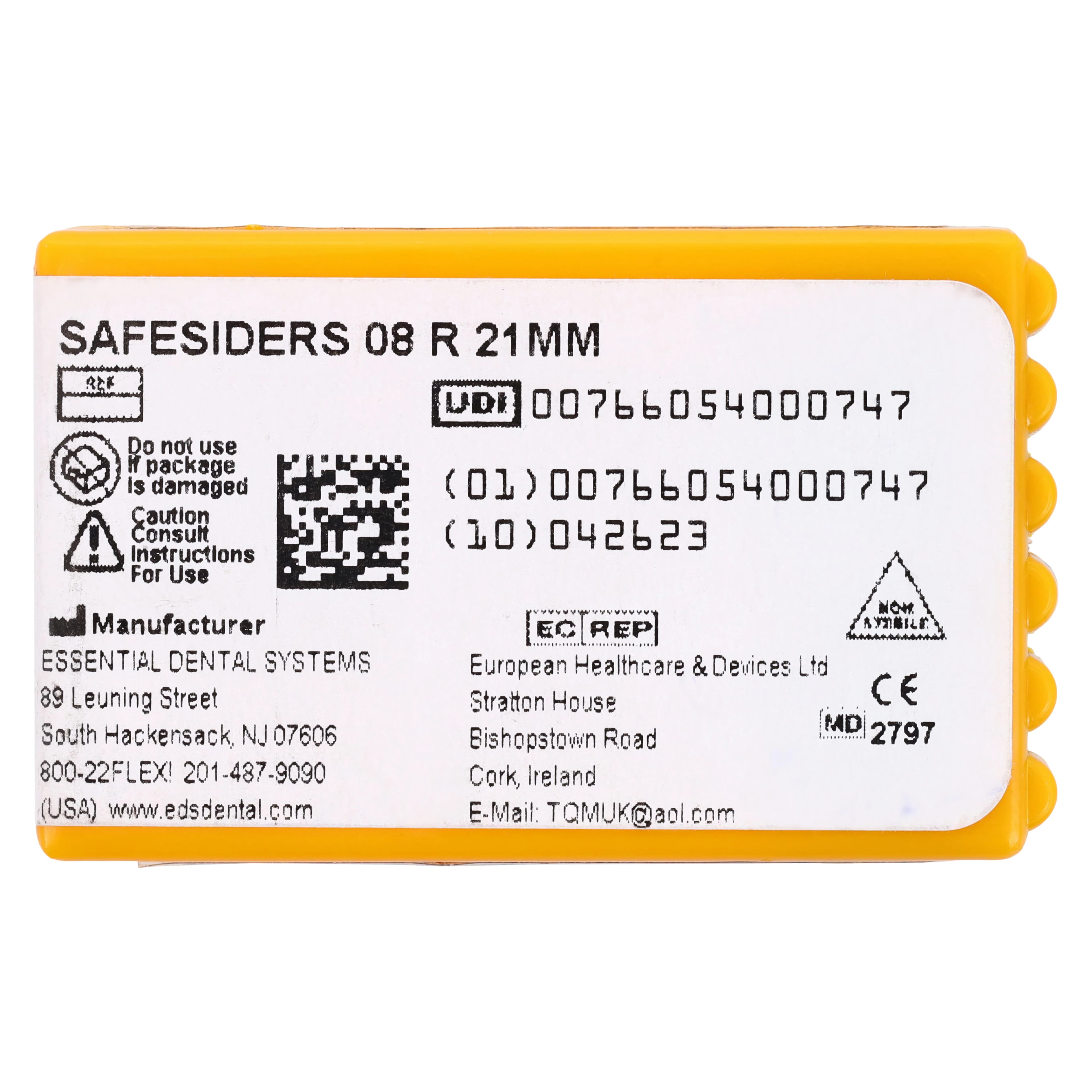 SafeSiders Endodontic Hand Reamers, 21 mm, 0.02 Taper, #08, Grey, Stainless Steel, 6/Pkg, 5021-08 thumbnail 2