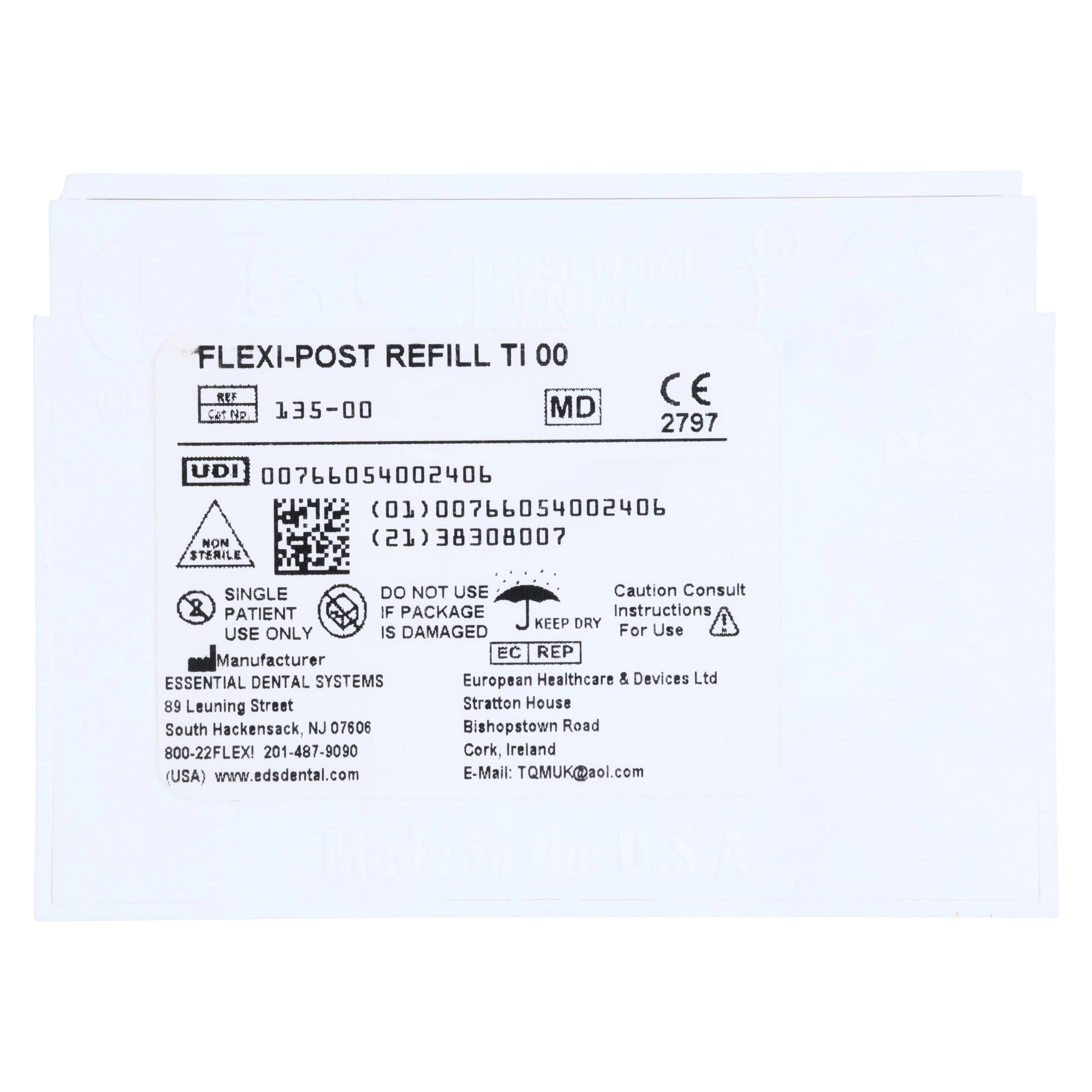 Flexi-Post Titanium Prefabricated Split Shank Post Refill Kit, Size 00, White, 10/Pkg, 135-00 thumbnail 4