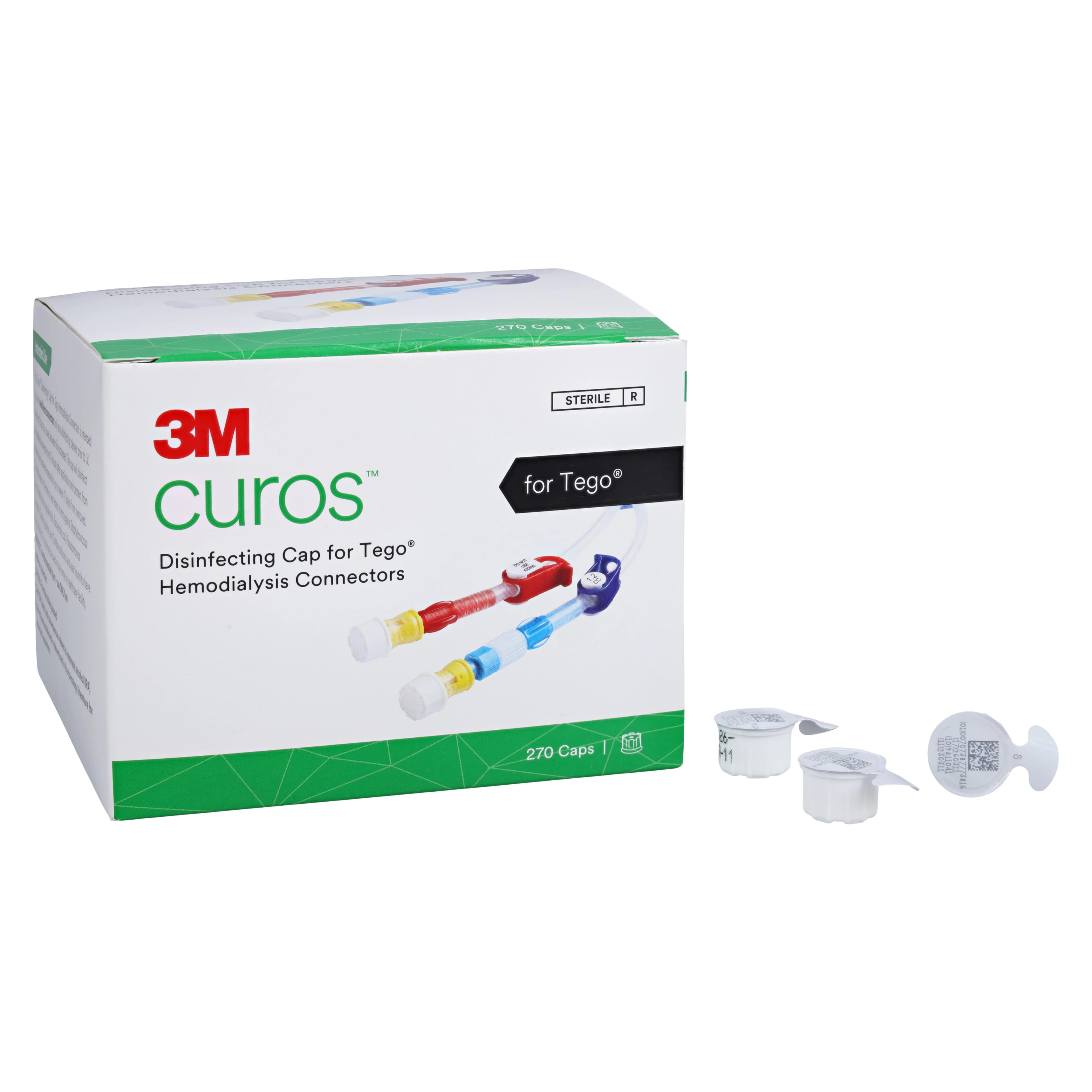 3M Curos Disinfecting Port Protector for Tego Needlefree Hemodialysis Connector, White, 270/Box, CTG1-270 thumbnail 2