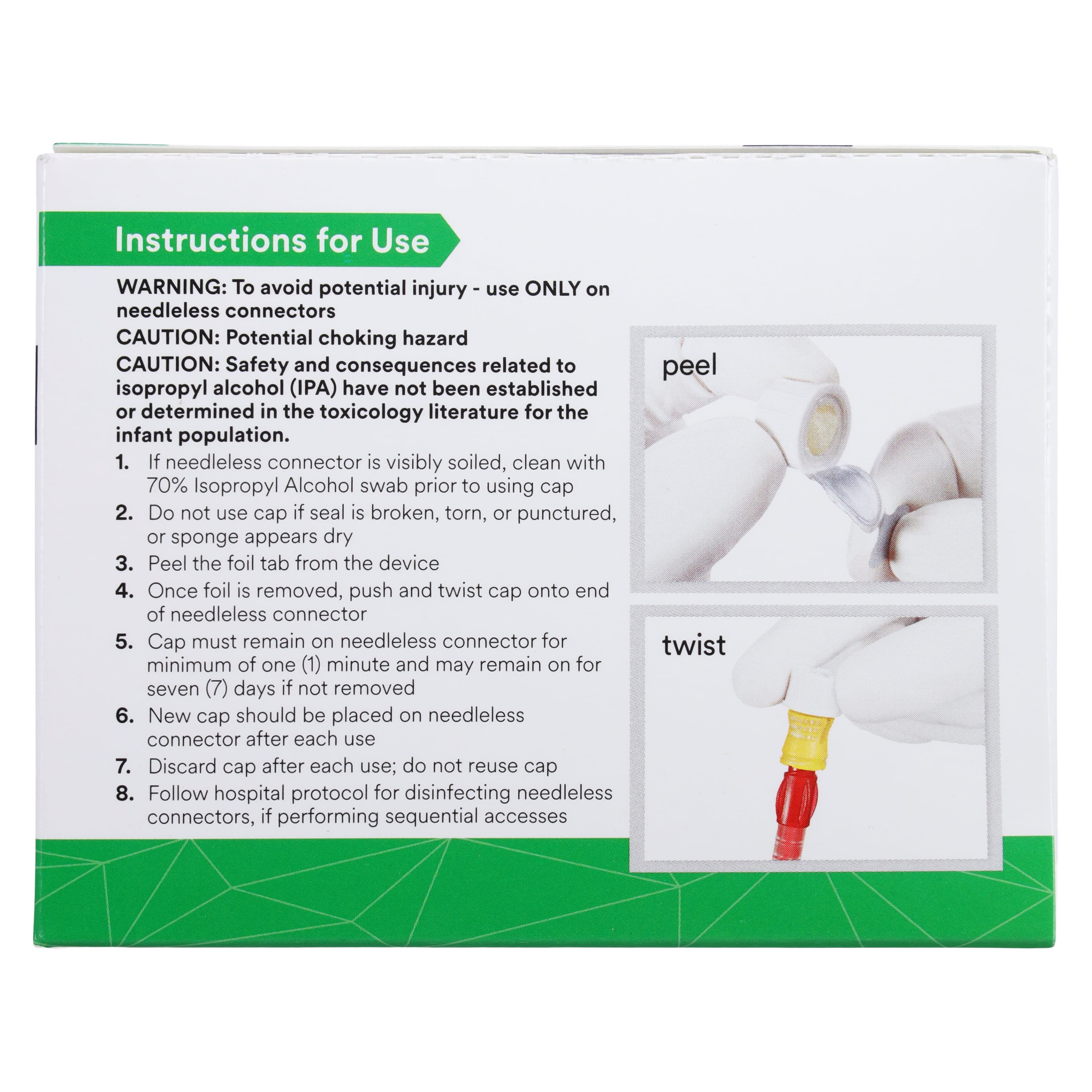 3M Curos Disinfecting Port Protector for Tego Needlefree Hemodialysis Connector, White, 270/Box, CTG1-270 thumbnail 5