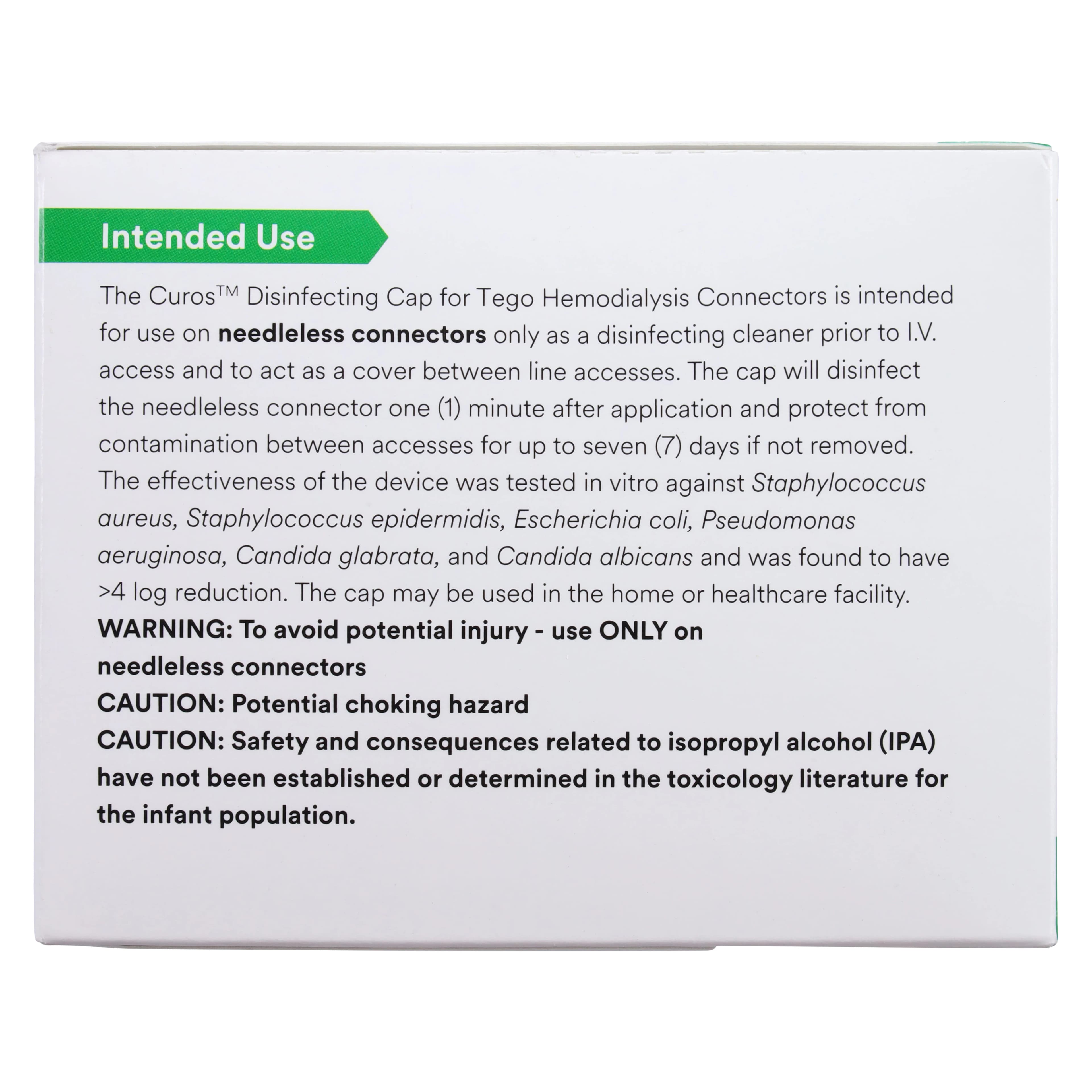 3M Curos Disinfecting Port Protector for Tego Needlefree Hemodialysis Connector, White, 270/Box, CTG1-270 thumbnail 6