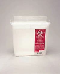 Plasti-Products Sharps Disposal System Wall Container, 5 qt, Clear, Rotor Lid, Horizontal Drop, 10-1/2 x 4-3/4 x 10-3/4", Each, 142020 - Sharps Disposal System Wall - Image 1