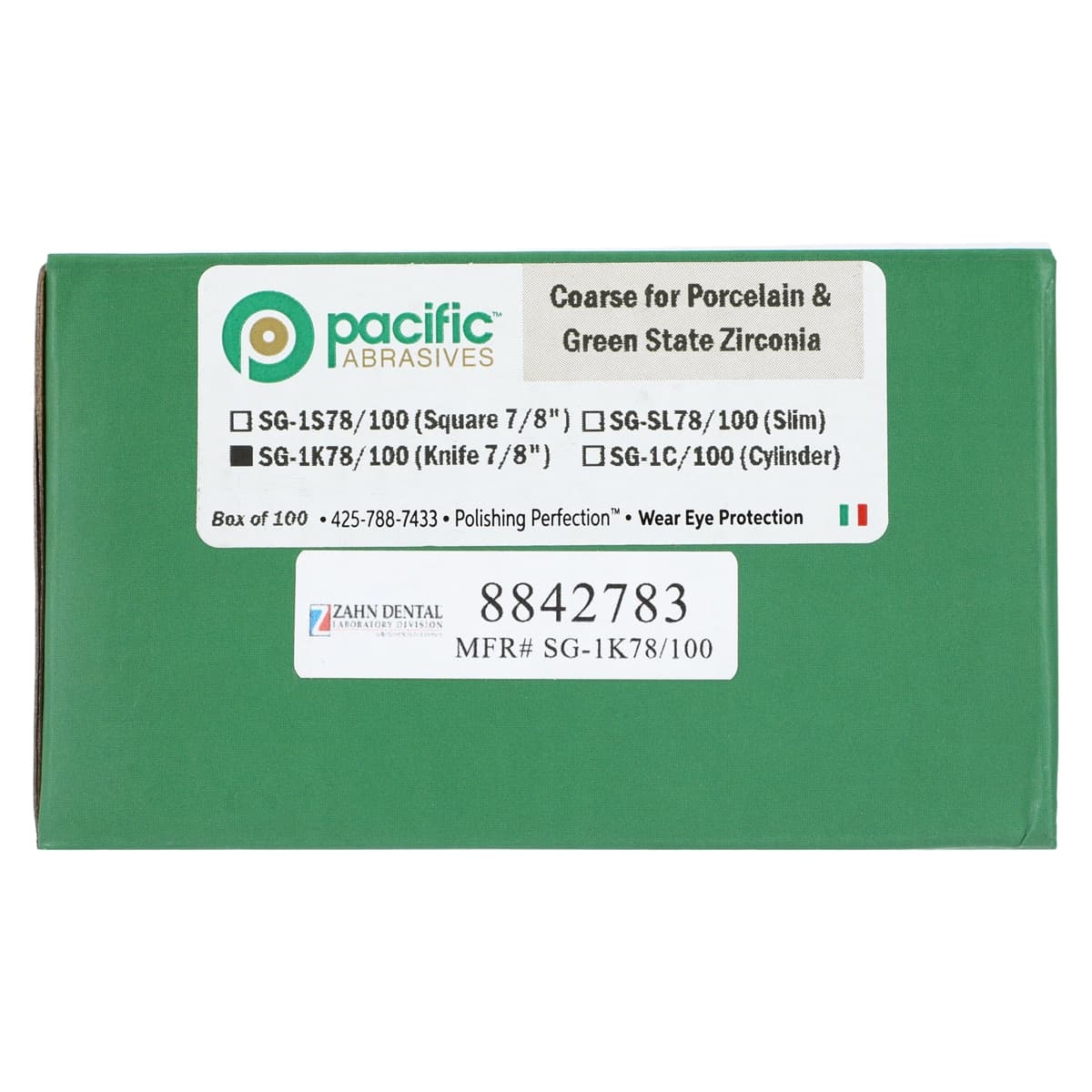 Pacific Abrasives Porcelain Polishers Knife, Coarse Silicone Carbide, White, 7/8" (22 mm), 100/Box thumbnail 5