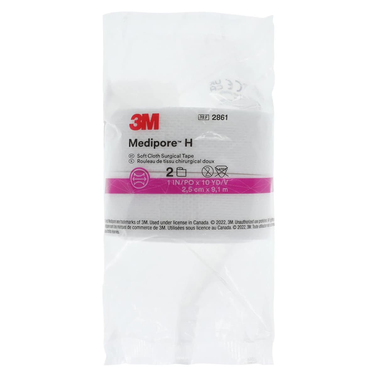 Medipore H Surgical Tape, Soft Cloth, Polyester/Elastic, 1" x 10 yd, White, Non-Sterile, 24/Box - Tape Medipore H Soft Cloth - Image 1