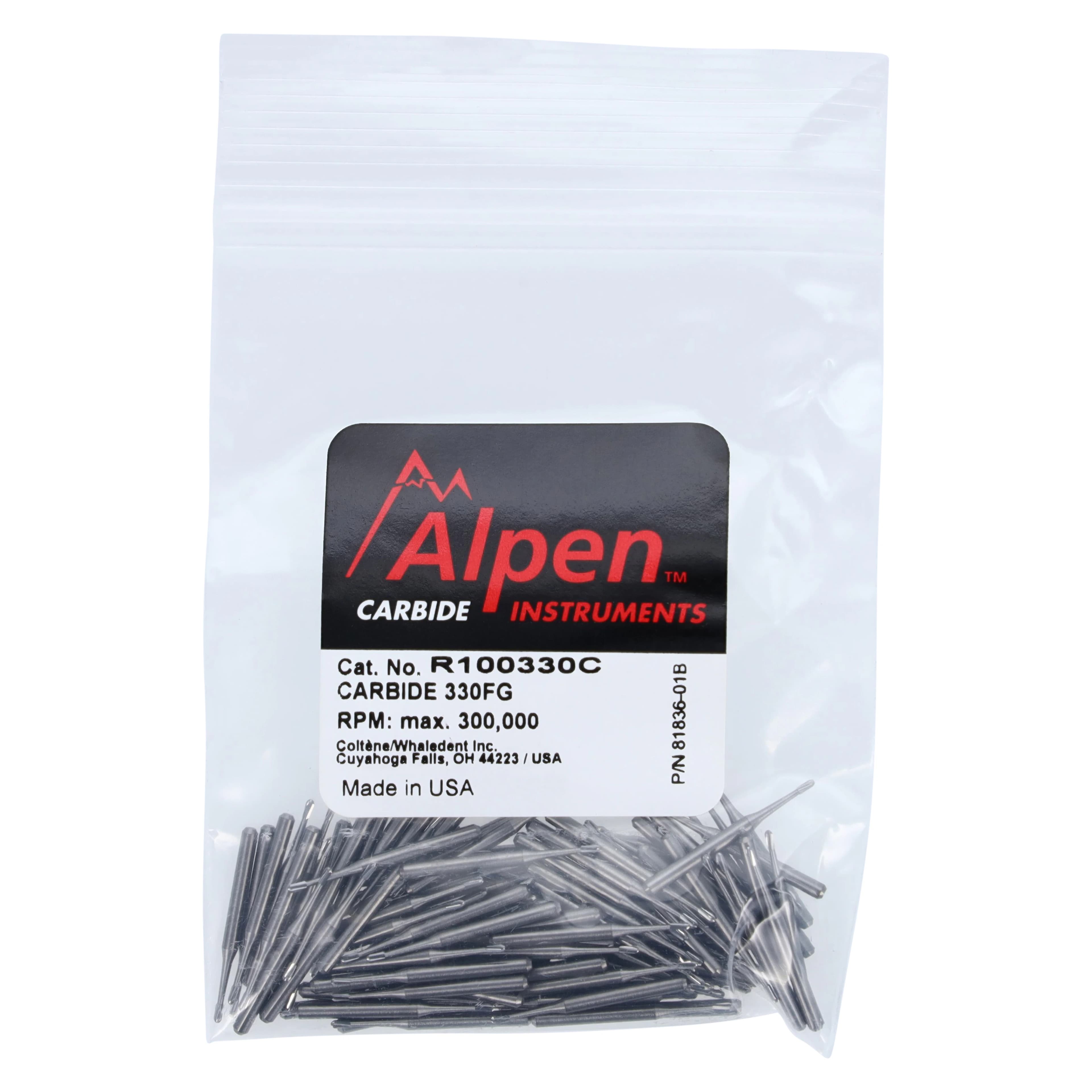 Alpen Operative Surgical Carbide Burs, FGSS, Pear, #330, 0.8 mm, 100/Pk, R100330C thumbnail 4