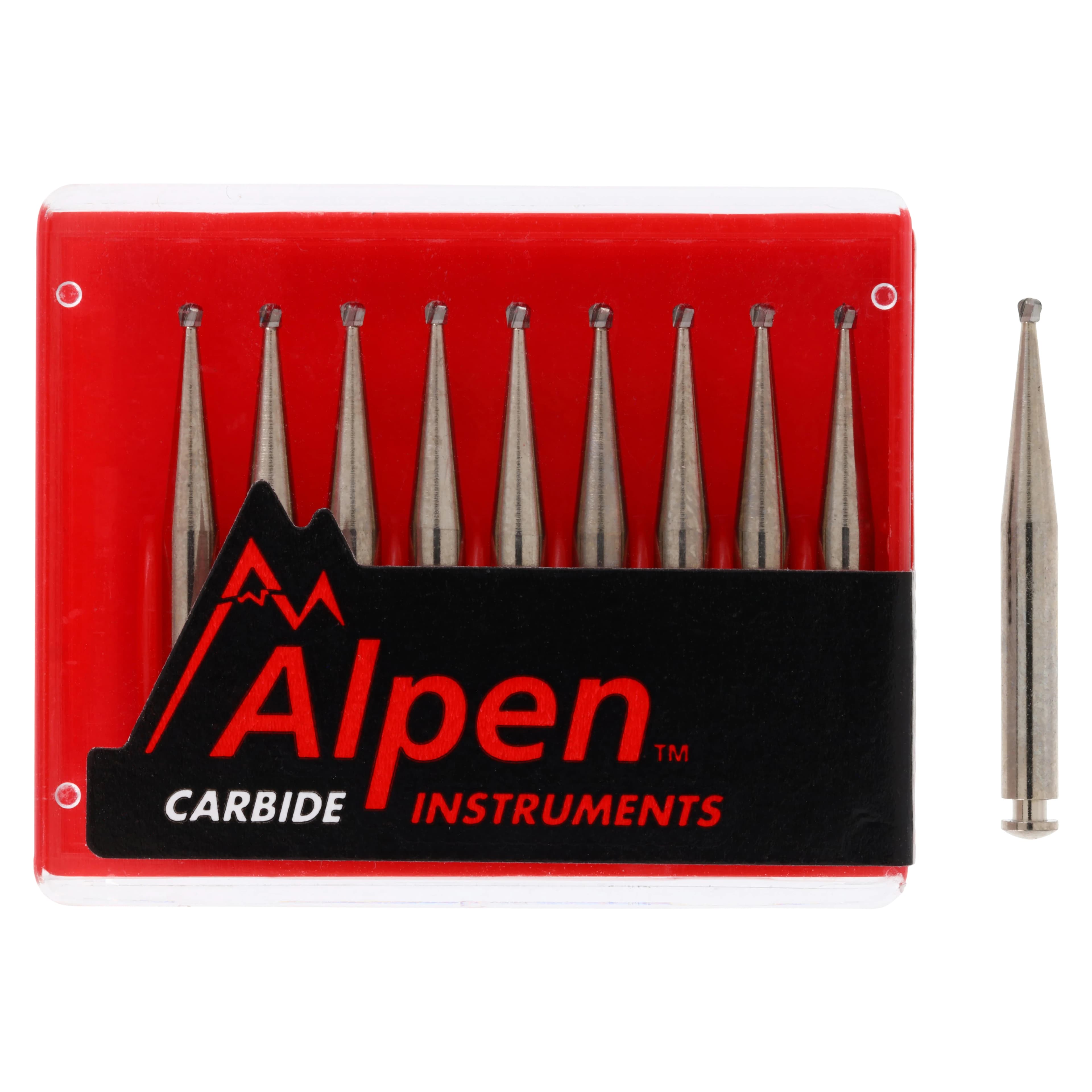 Alpen Carbide Operative & Surgical Bur, RA (Right Angle) Latch, Round #2, 1.0 mm Head Diameter, 10/Pkg, R200002 thumbnail 4