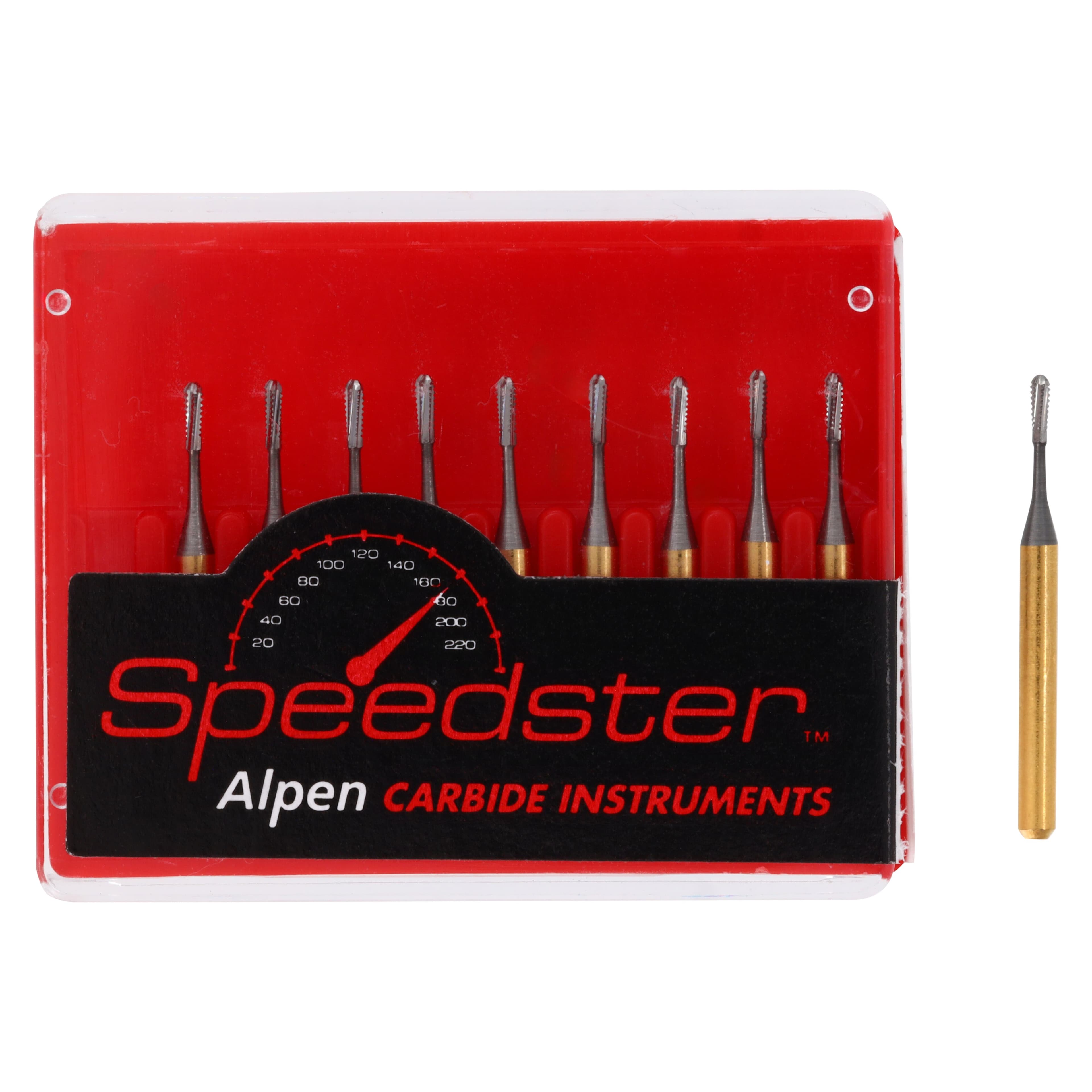 Alpen Speedster Carbide Bur, FG, Amalgam Prep, #245G, 0.8 mm, Pear, 10/Pk, R40245G thumbnail 4