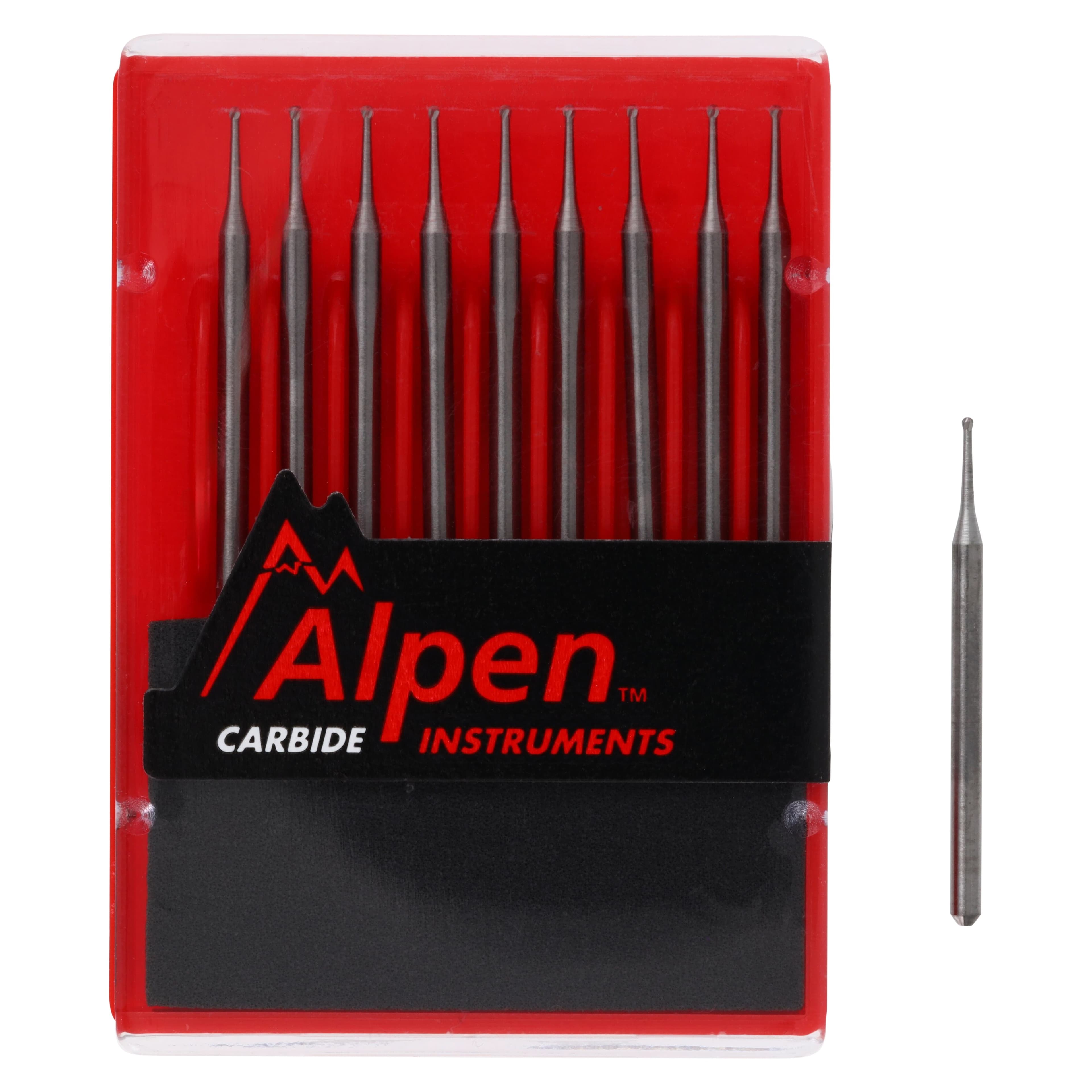 Alpen Carbide Surgical Bur, Friction Grip, Round #1/2, 0.7 mm Head Diameter, Surgical Length, 10/Pk, R5001/2 thumbnail 4