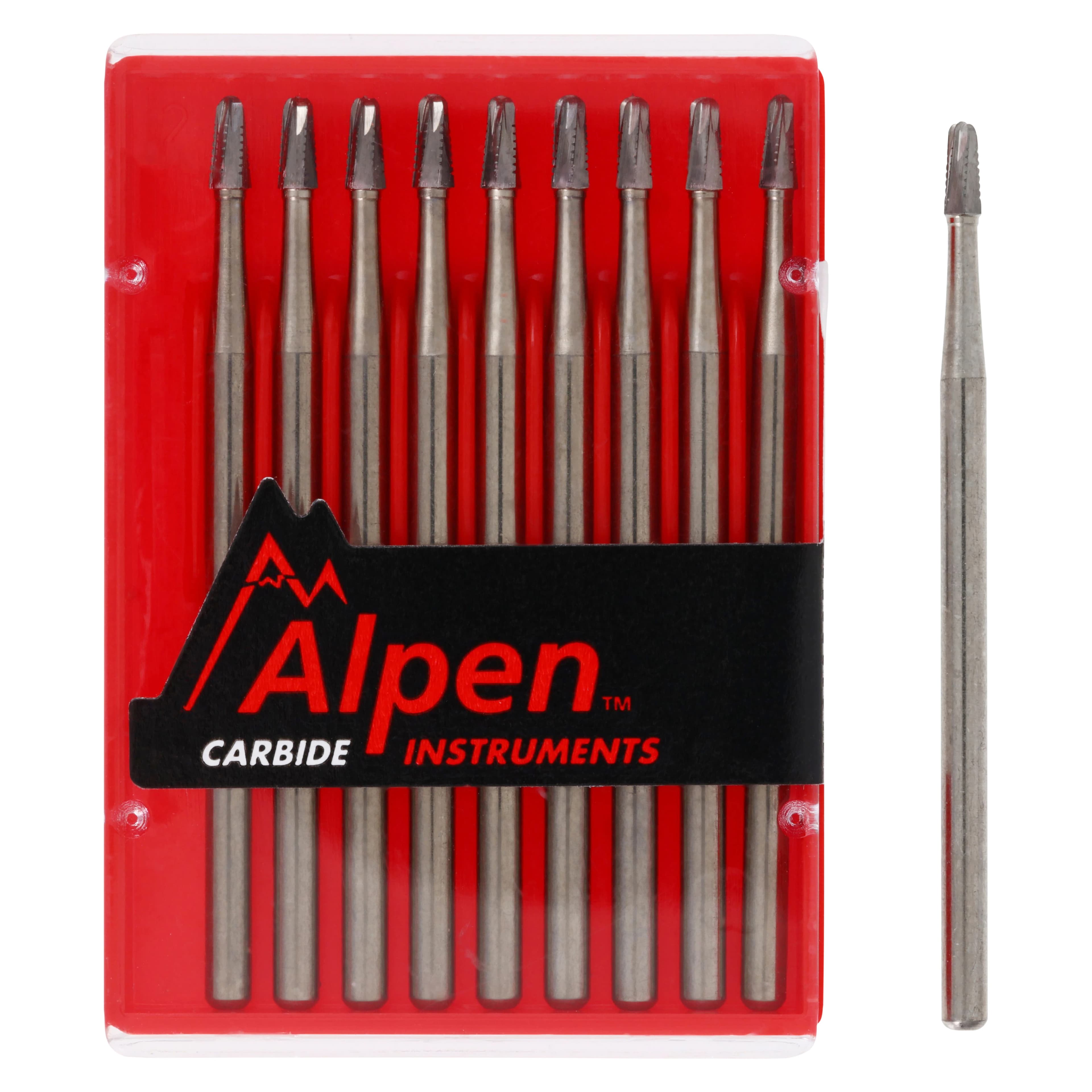Alpen® Carbide Operative & Surgical Bur, #1703, Tapered Fissure Round End Crosscut, HP, 2.1 mm Diameter, 10/Pkg thumbnail 4