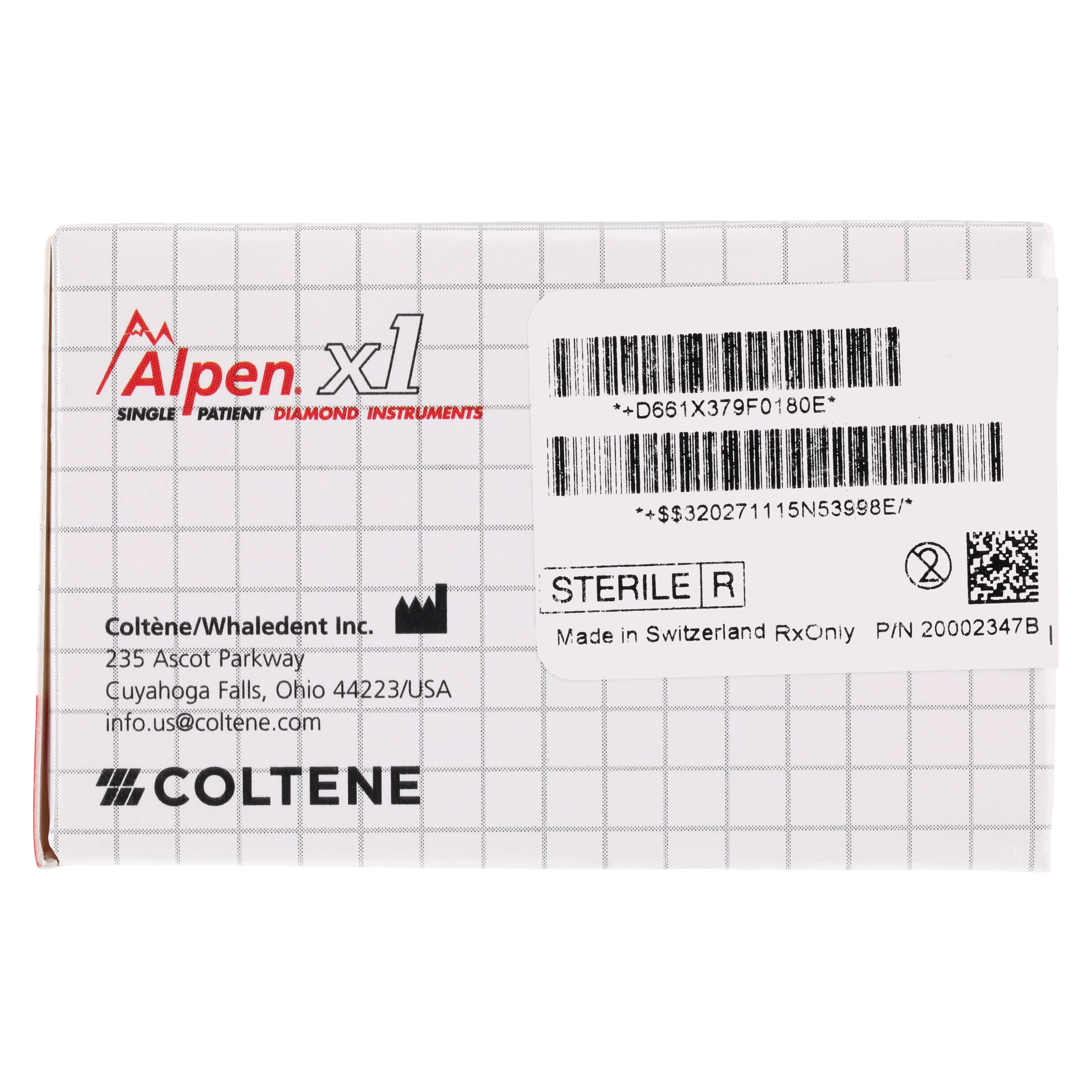 Alpen X1 Diamond Single-Use Bur, FG, Egg, # 379, 1.8 mm, Fine, Red, 25/Pk, X379F018 thumbnail 7