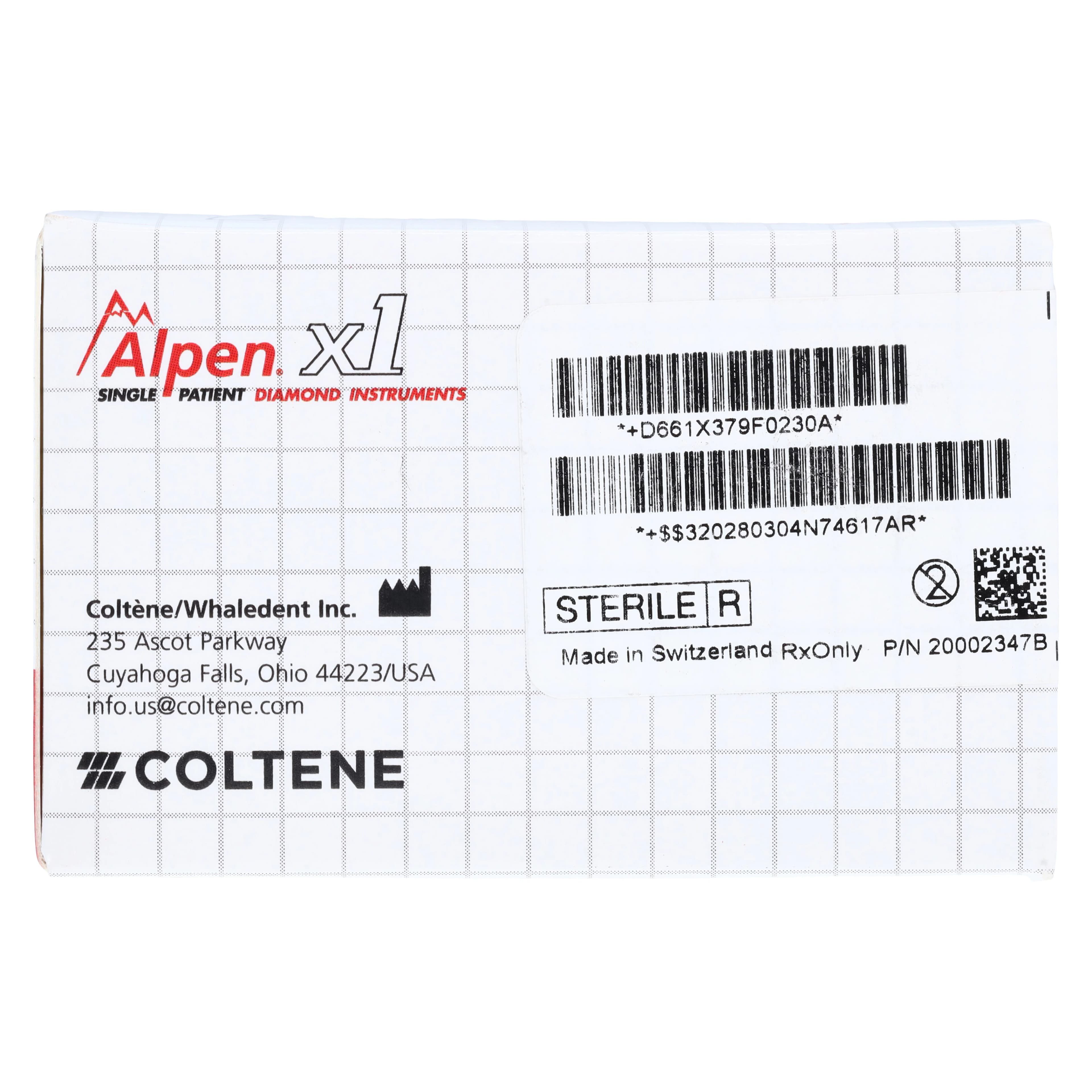 Alpen X1 Diamond Single Use Bur, FG, Egg, #379-023F, Fine, Red, 2.3 mm, 25/Pk, X379F023 thumbnail 5