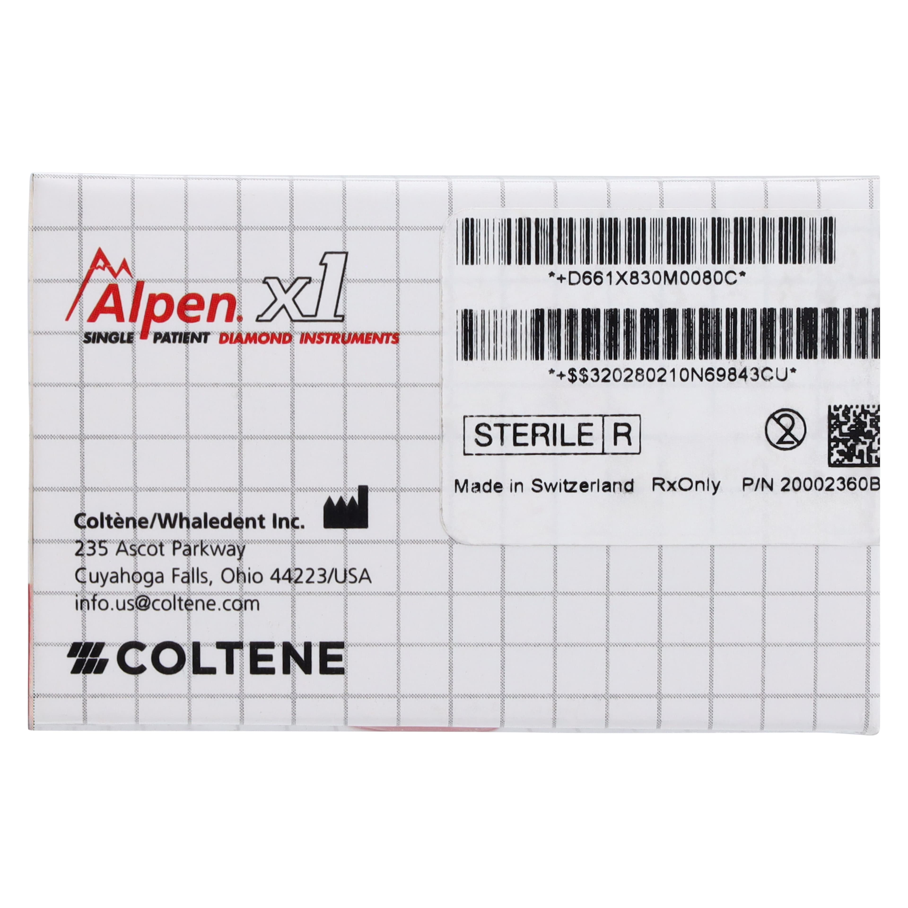 Alpen x1 Single-Use Diamond Bur, FG, Pear, #830-008M, Medium Grit, Gray, 25/Pk, X830M008 thumbnail 7