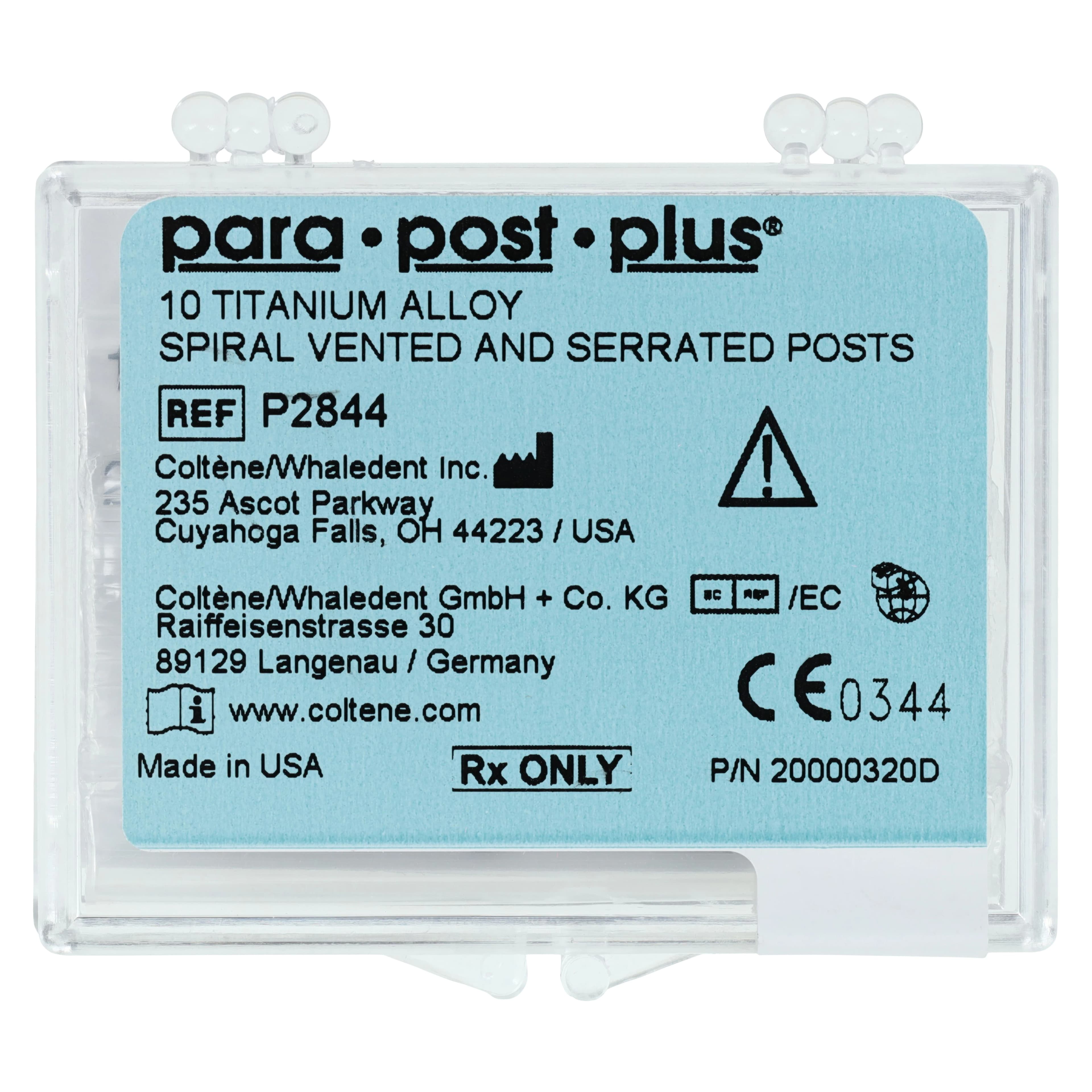 ParaPost Plus Titanium Endodontic Post Refill, Size 4, Yellow, 0.040" (1.0mm), 10/Pk, P284-4 - ParaPost Plus Posts, Titanium, Yellow, 10/Pk, P2844 - Image 1