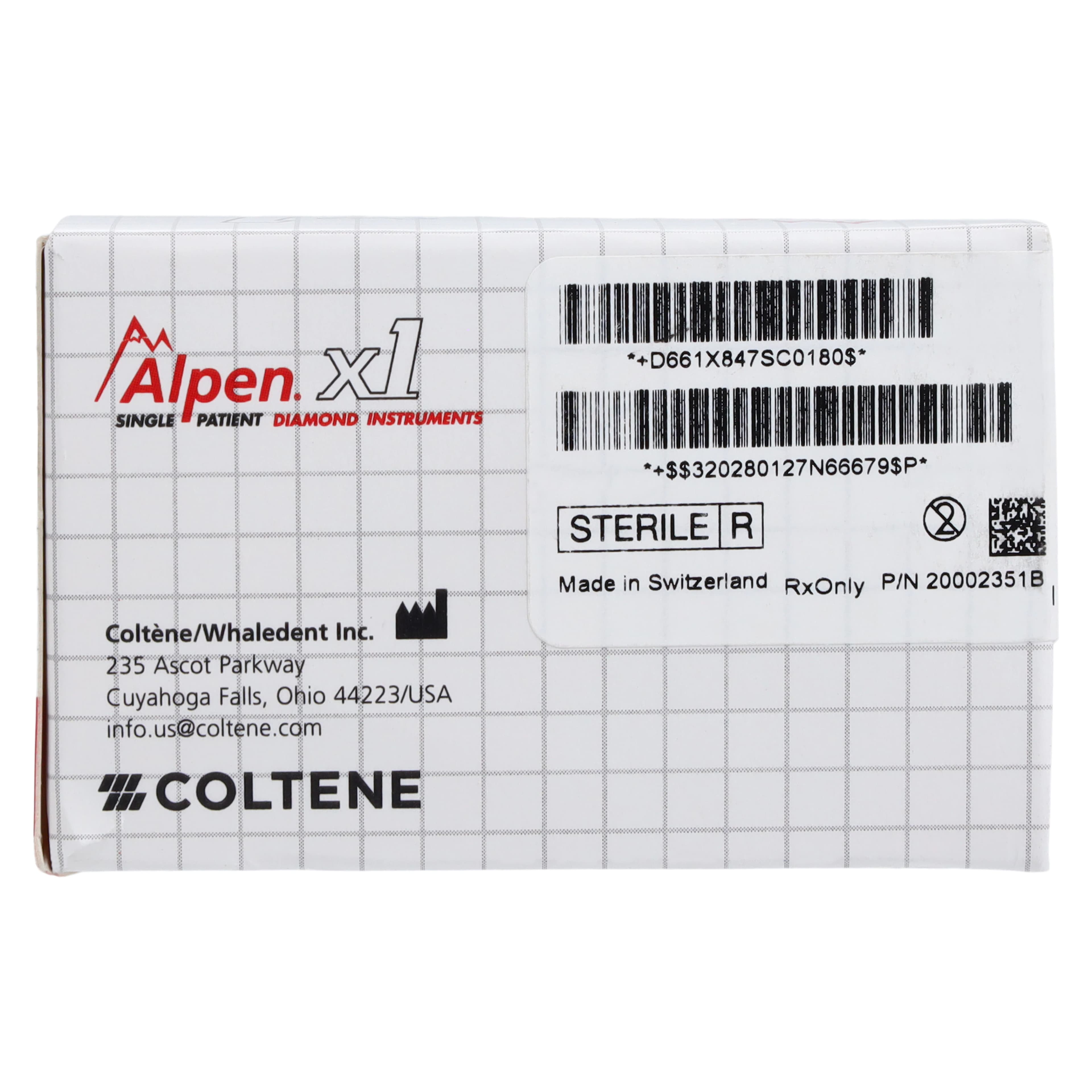Alpen X1 Diamond Single-Use Bur, FG, #847-018SC, Tapered Flat End, Super Coarse, Black, 1.8 mm, 25/Pk, X847SC018 thumbnail 7