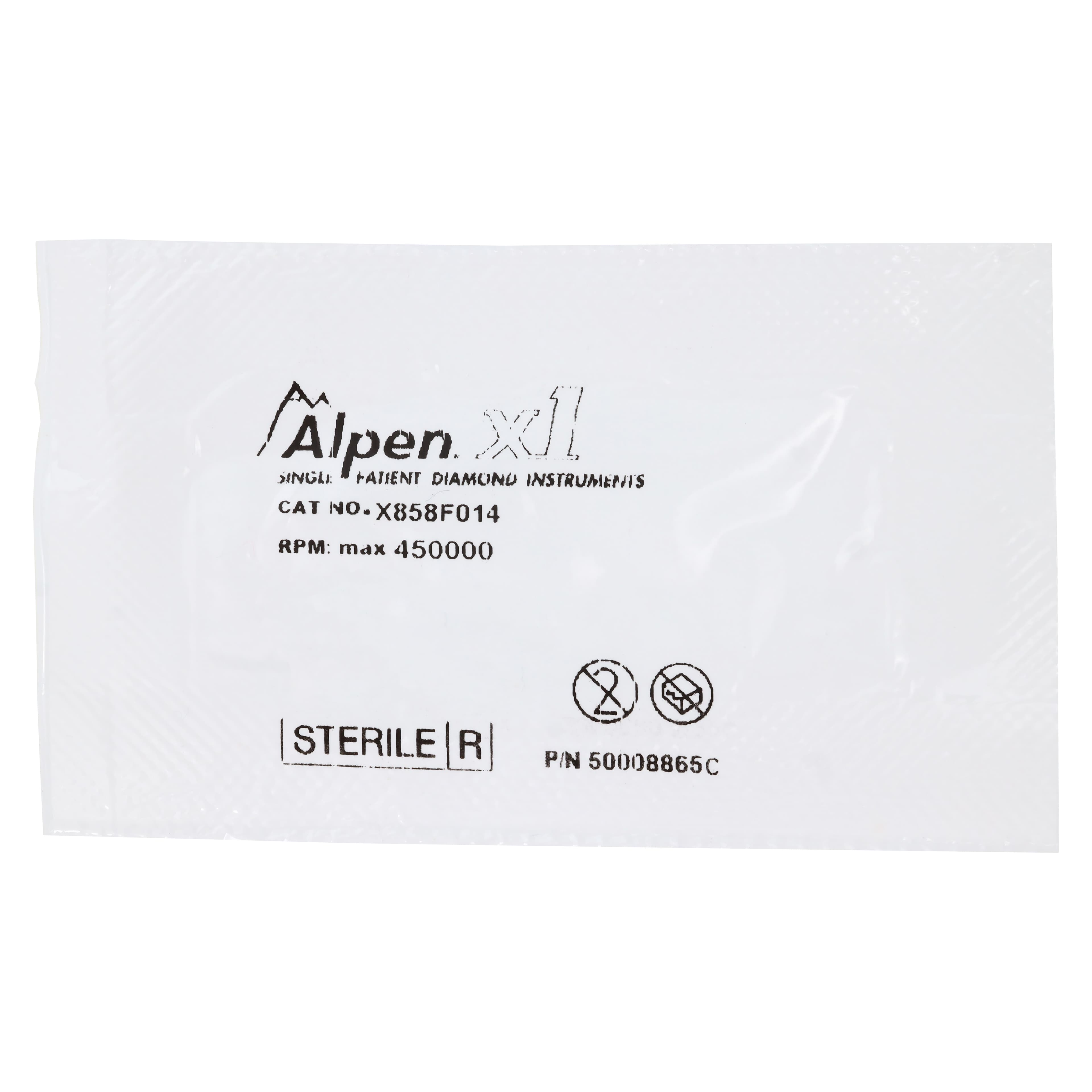 Alpen X1 Single-Use Diamond Bur, FG, #858-014F, Cone Pointed End, Fine Grit, Red Ring, 1.4 mm Diameter, 8.0 mm Length, 25/Pk, X858F014 thumbnail 8