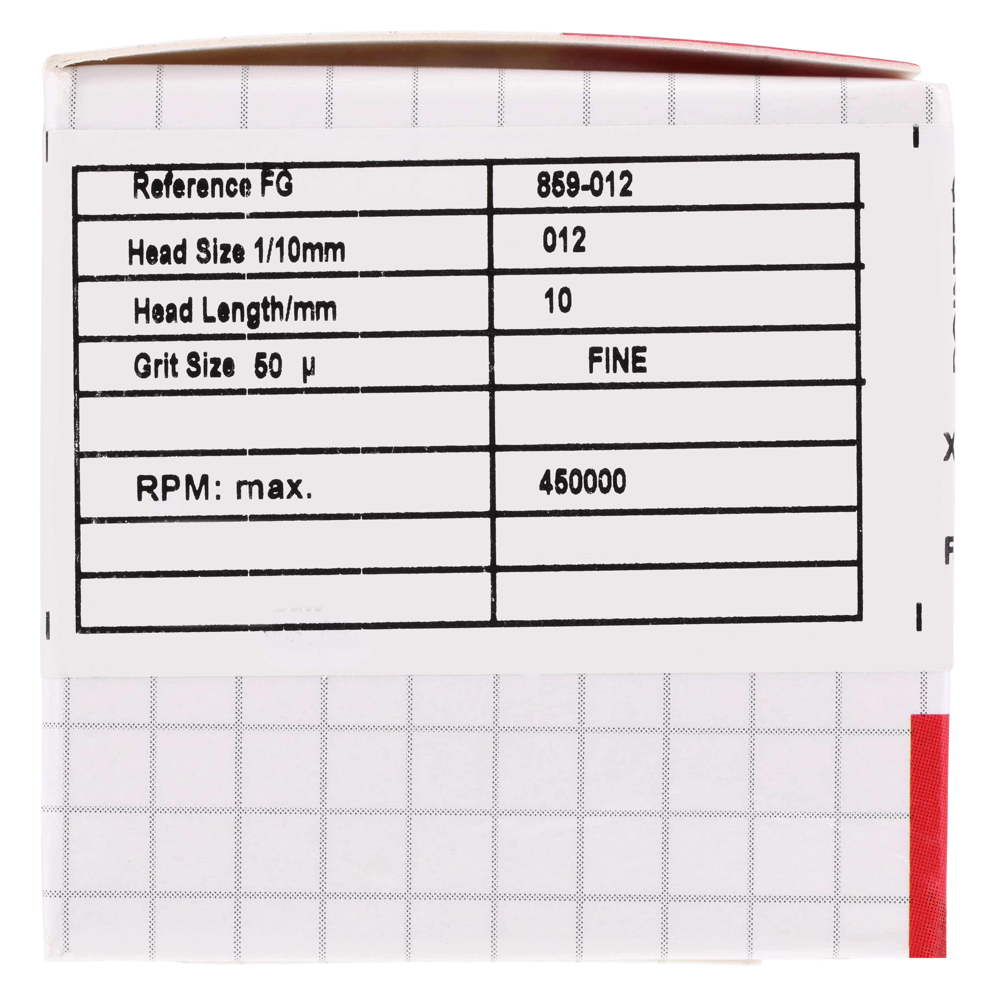 Alpen x1 Single-Use Diamond Bur, FG, #859-012F, Pointed Cone, Fine Grit, Red, 1.2 mm, 25/Pk, X859F012 thumbnail 6