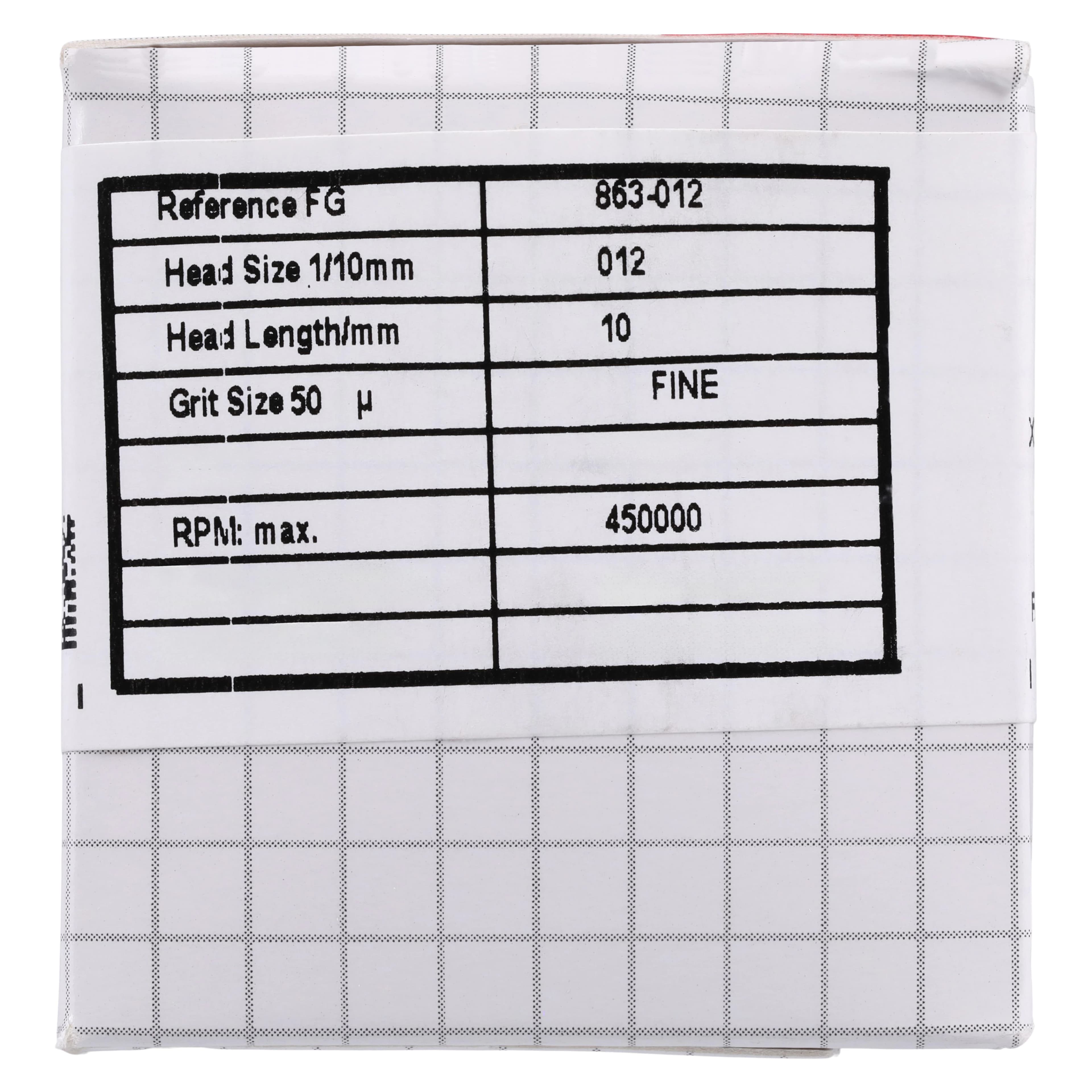 Alpen x1 Single-Use Diamond Bur, FG, Fine Grit, Flame Shape, #863-012, 1.2 mm Diameter, 10.0 mm Length, 25/Pk, X863F012 thumbnail 6