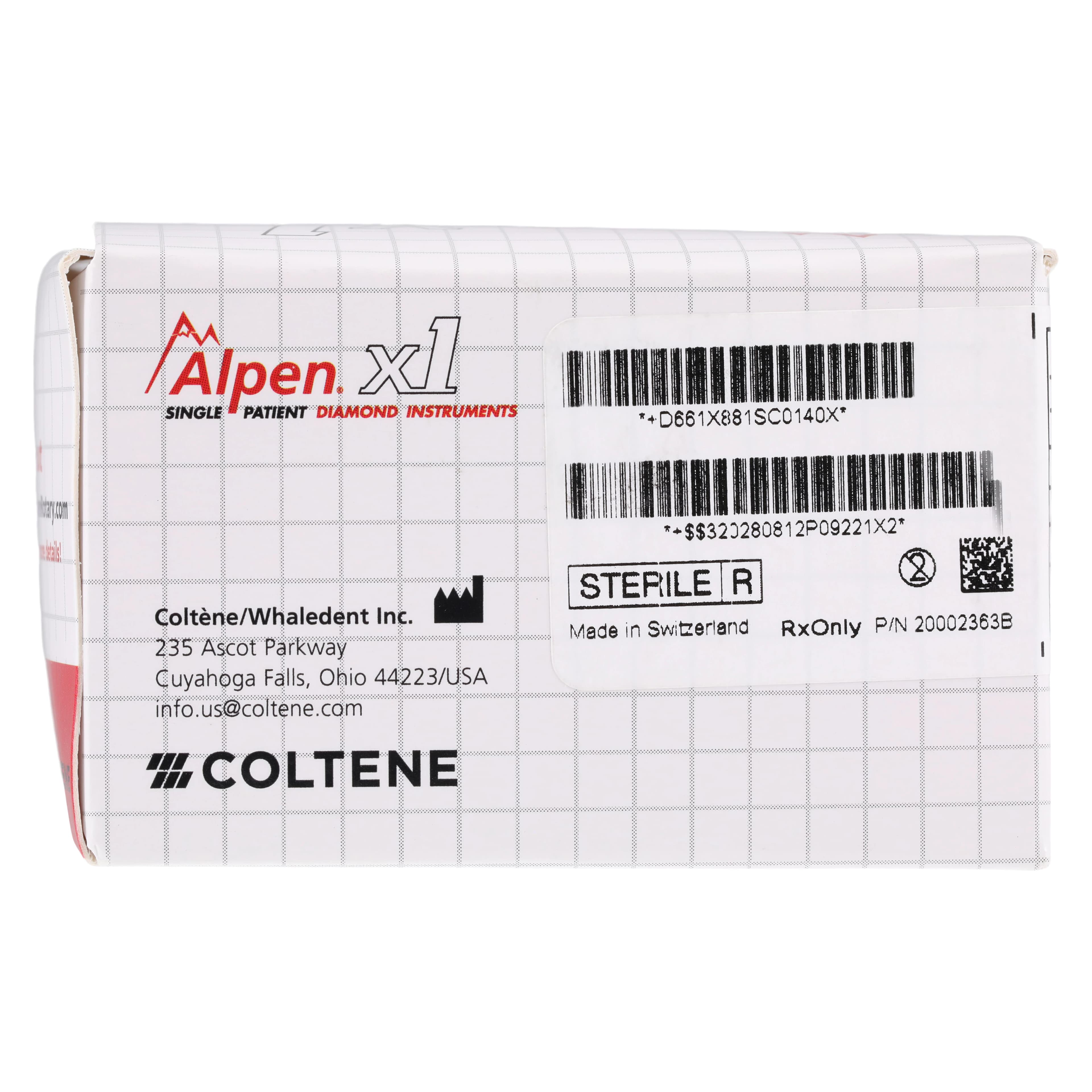 Alpen X1 Single-Use Diamond Bur, FG, #881-014SC, Cylinder Round End, Super Coarse, Black, 1.4 mm Diameter, 8.0 mm Length, 25/Pk, X881SC014 thumbnail 7