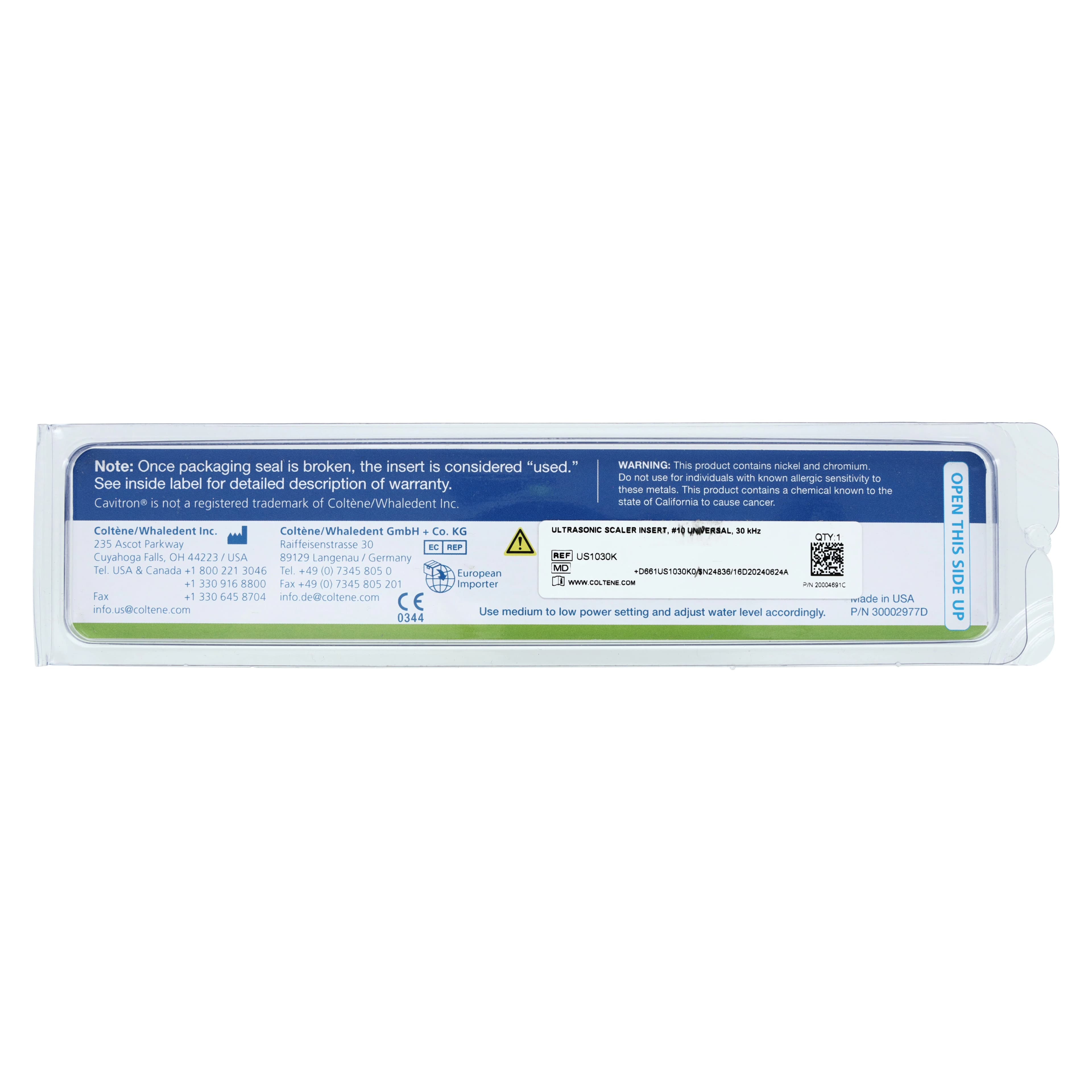 BioSonic Insert #10 Universal 30kHz Ultrasonic Scaler Tip, Straight, Blue thumbnail 2