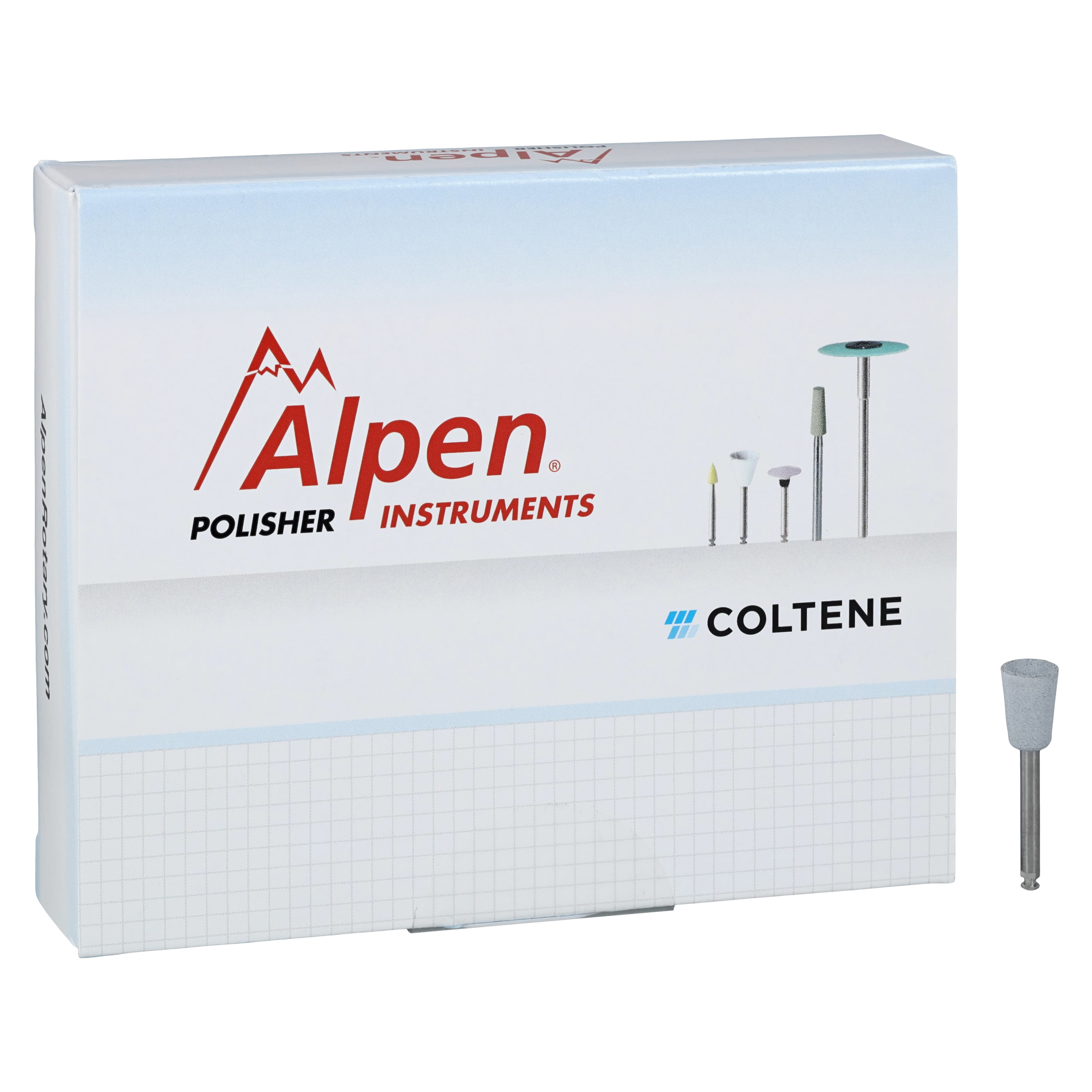 Alpen Ceramic Polisher, Standard Cup, Medium Grit, RA (Right Angle) Shank, 5/Pkg, RP230122RA - Alpen Ceramic Polishers - Alpen Polisher Ceramic 5/Pkg Cup Medium RA - Image 1