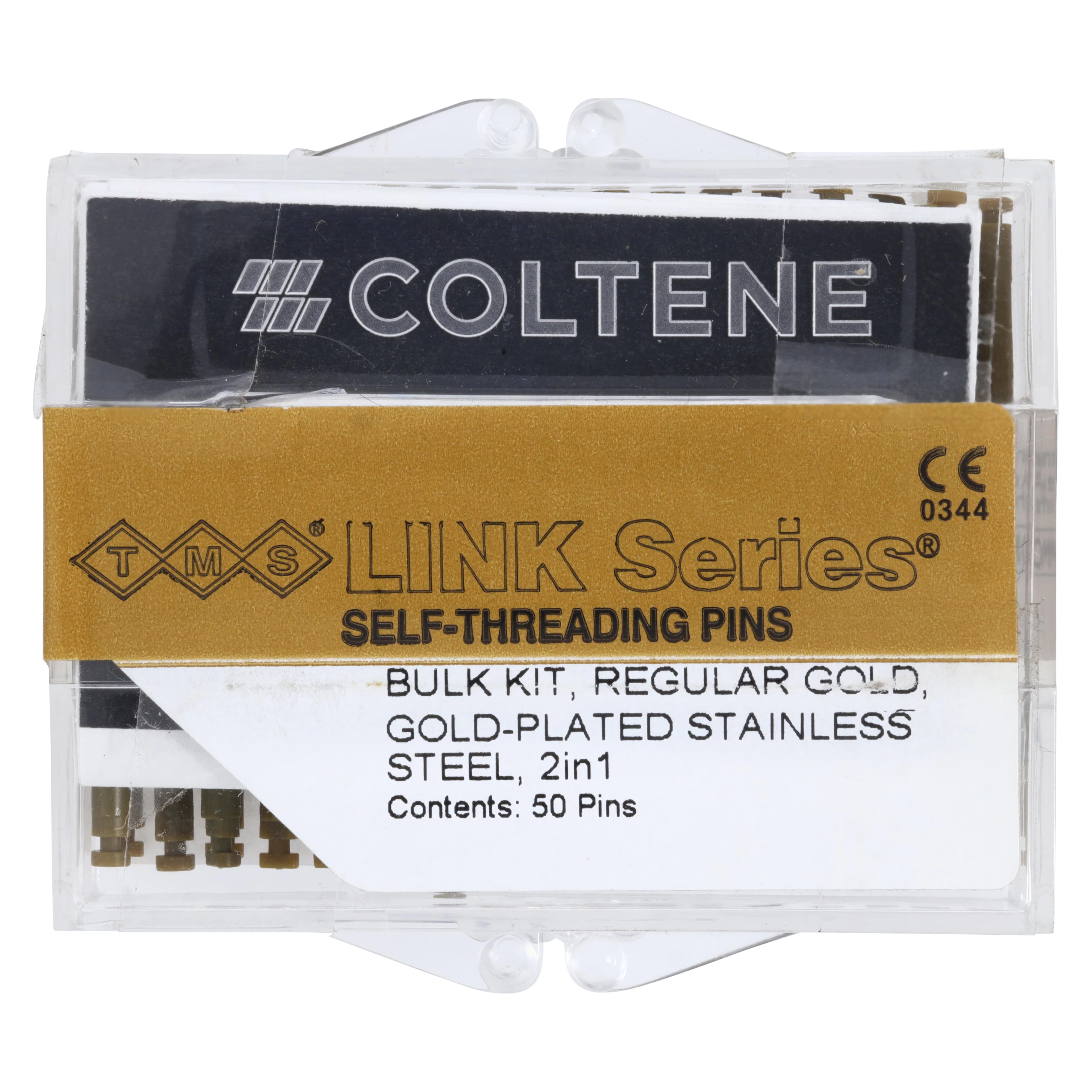 TMS Link L-552 Regular Double Shear Pins, Gold-Plated Stainless Steel, 0.027"/0.675 mm, Bulk Kit of 50 - TMS L552 Regular Double Shear Kit - Image 1