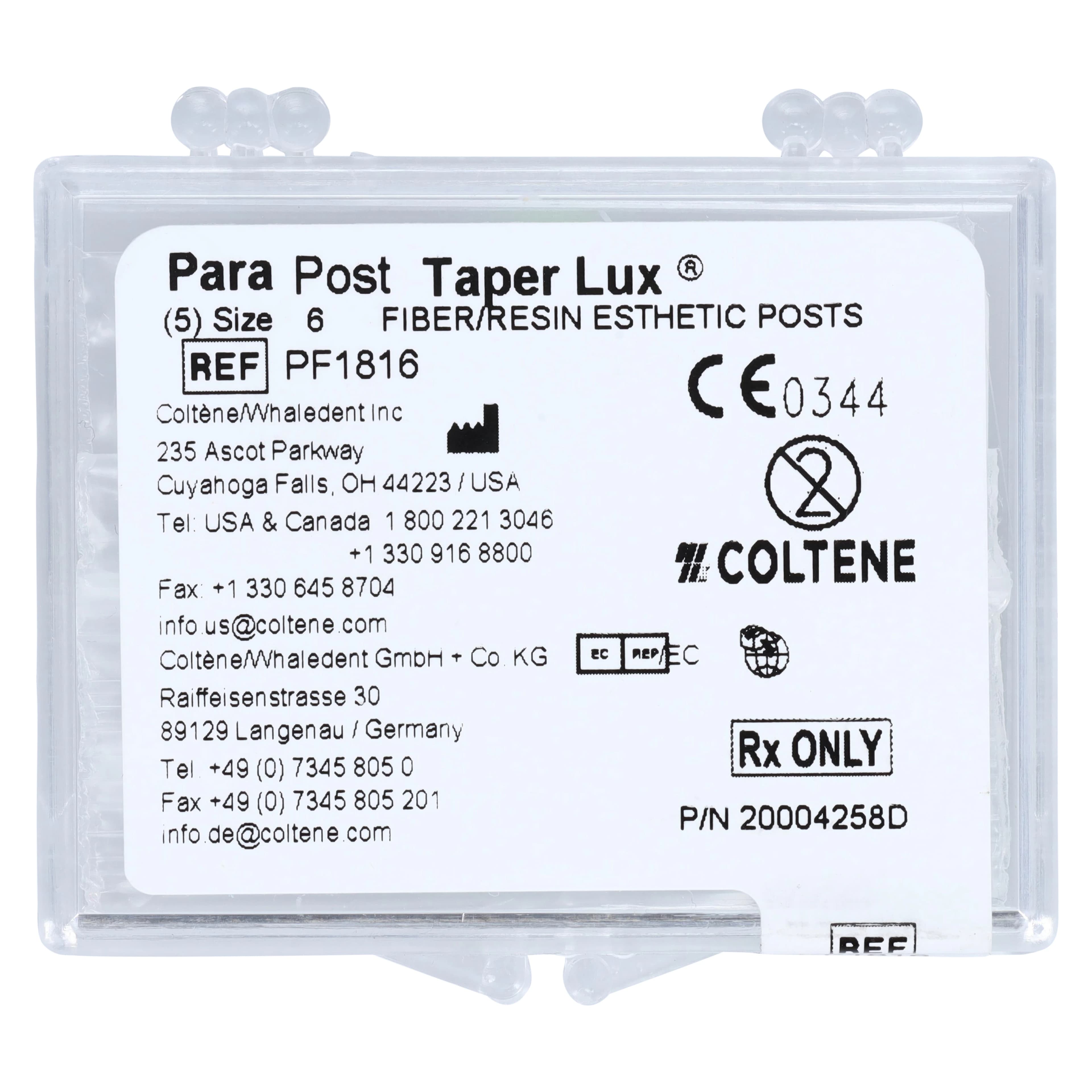 ParaPost Taper Lux Translucent Fiber Post Refill, Size 6 (1.50 mm), Black, 5/Pack, PF1816 - ParaPost Taper Lux Posts 5/Pack - Image 1