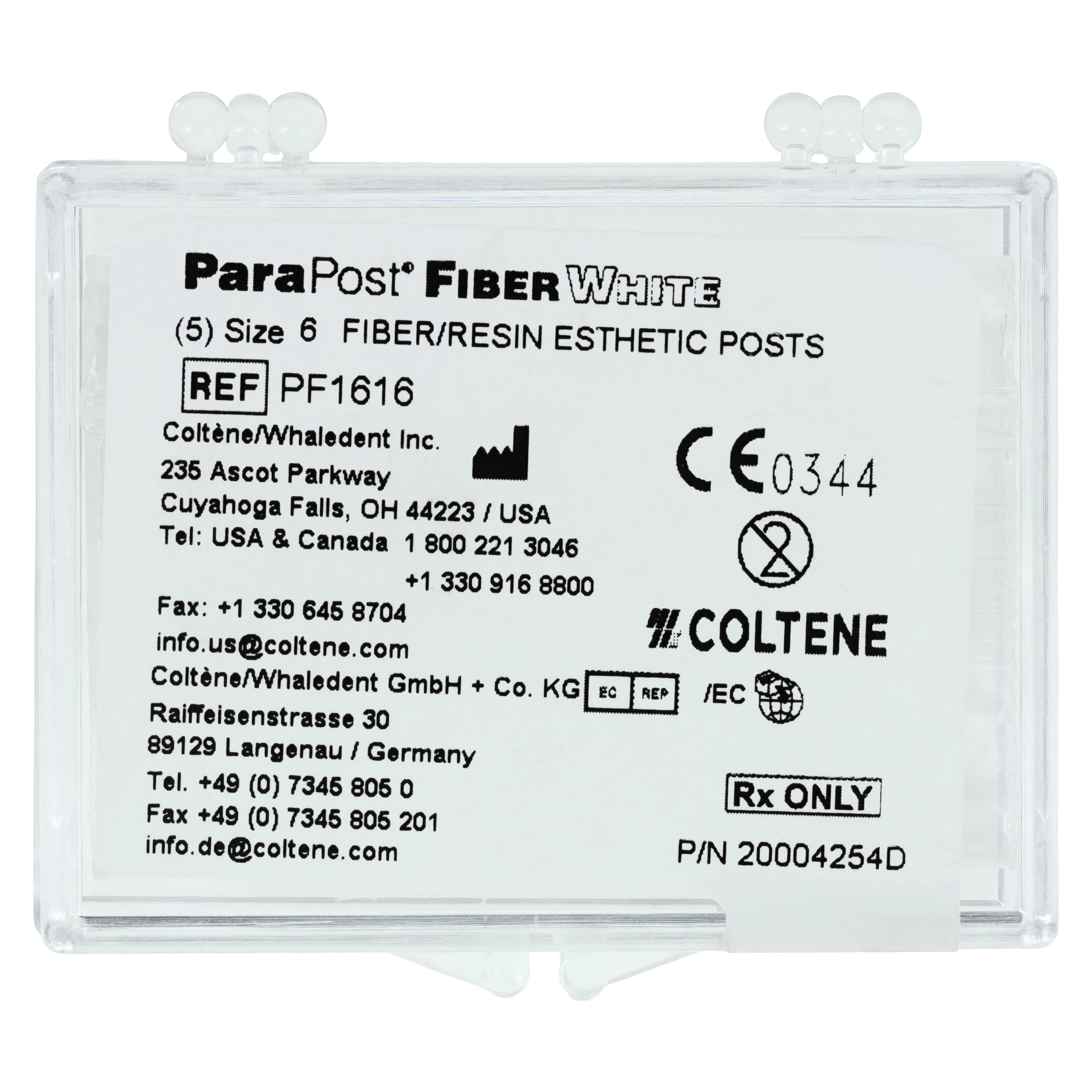 ParaPost Fiber White Esthetic Post Refill, Size 6, Black, 1.50 mm, 5/Pk, PF1616 - Pf-161-6 Fiber White Post (5) - Image 1
