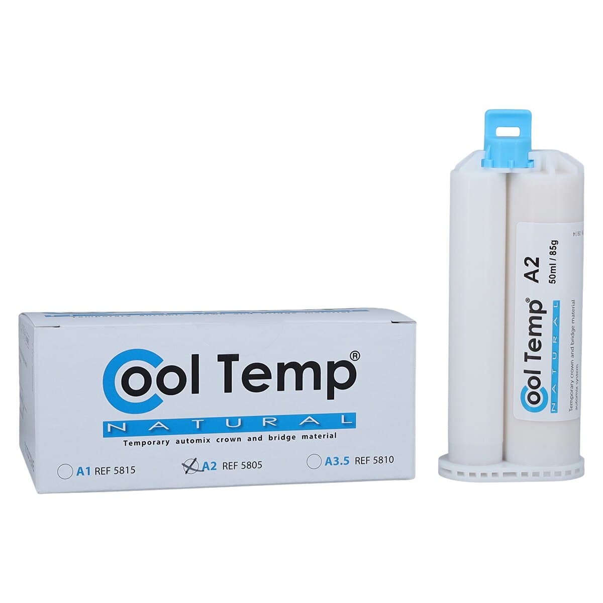 Cool Temp Natural Automix Temporary Crown & Bridge Material, Shade A2, 50 ml Cartridge Refill with 10 Mixing Tips, 5805 thumbnail 2