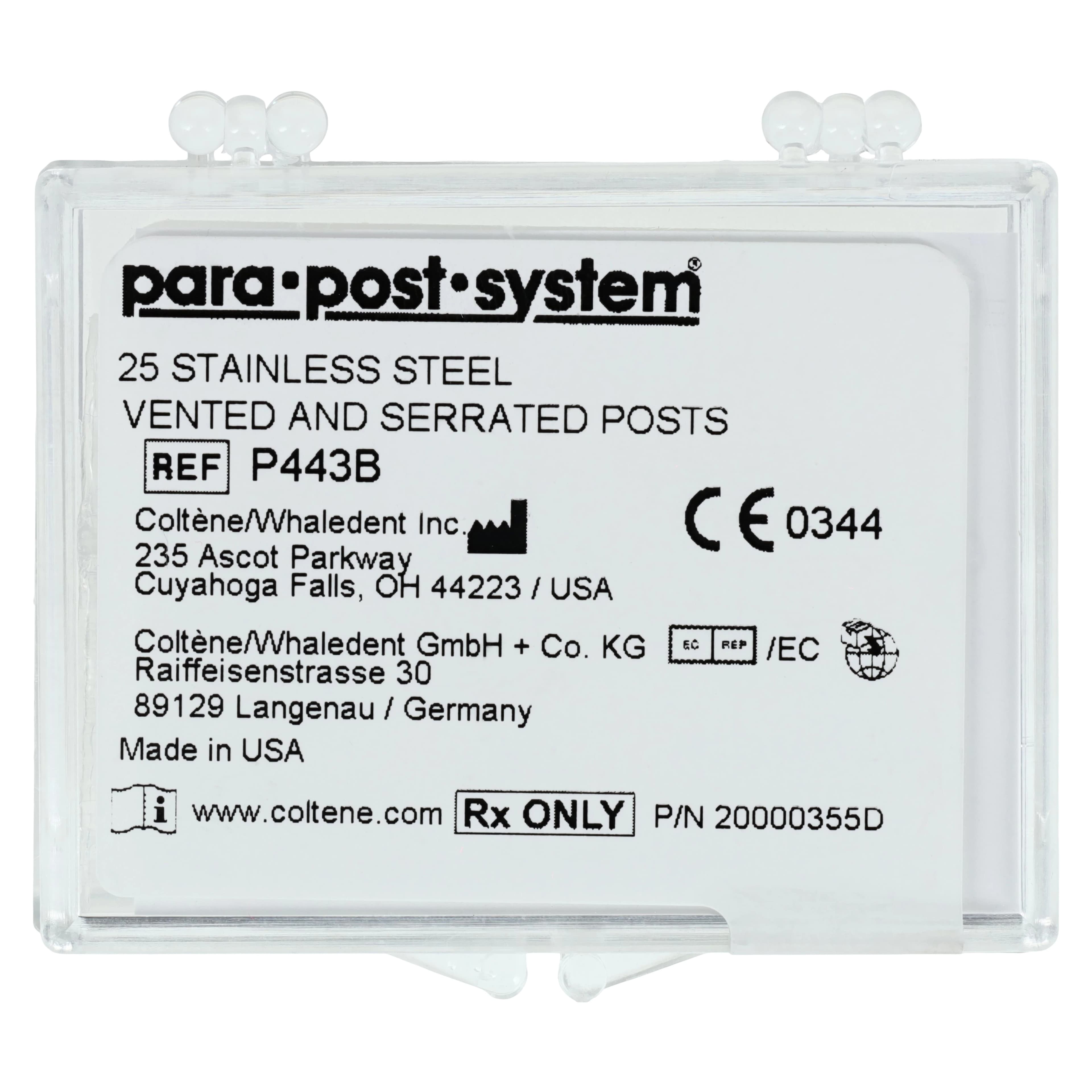 ParaPost Stainless Steel Endodontic Post, Size 3, Brown, 0.036" (0.9mm), 25/Pk, P443B - ParaPost, Stainless Steel, Bulk, Brown, 25/Pk, P443B - Image 1