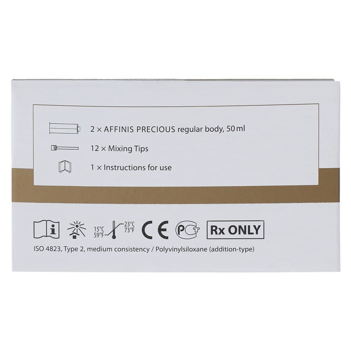 Coltene Affinis Precious Regular Body VPS Impression Material, Gold, 2 x 50 mL Cartridges with 12 Mixing Tips, C6776 thumbnail 3
