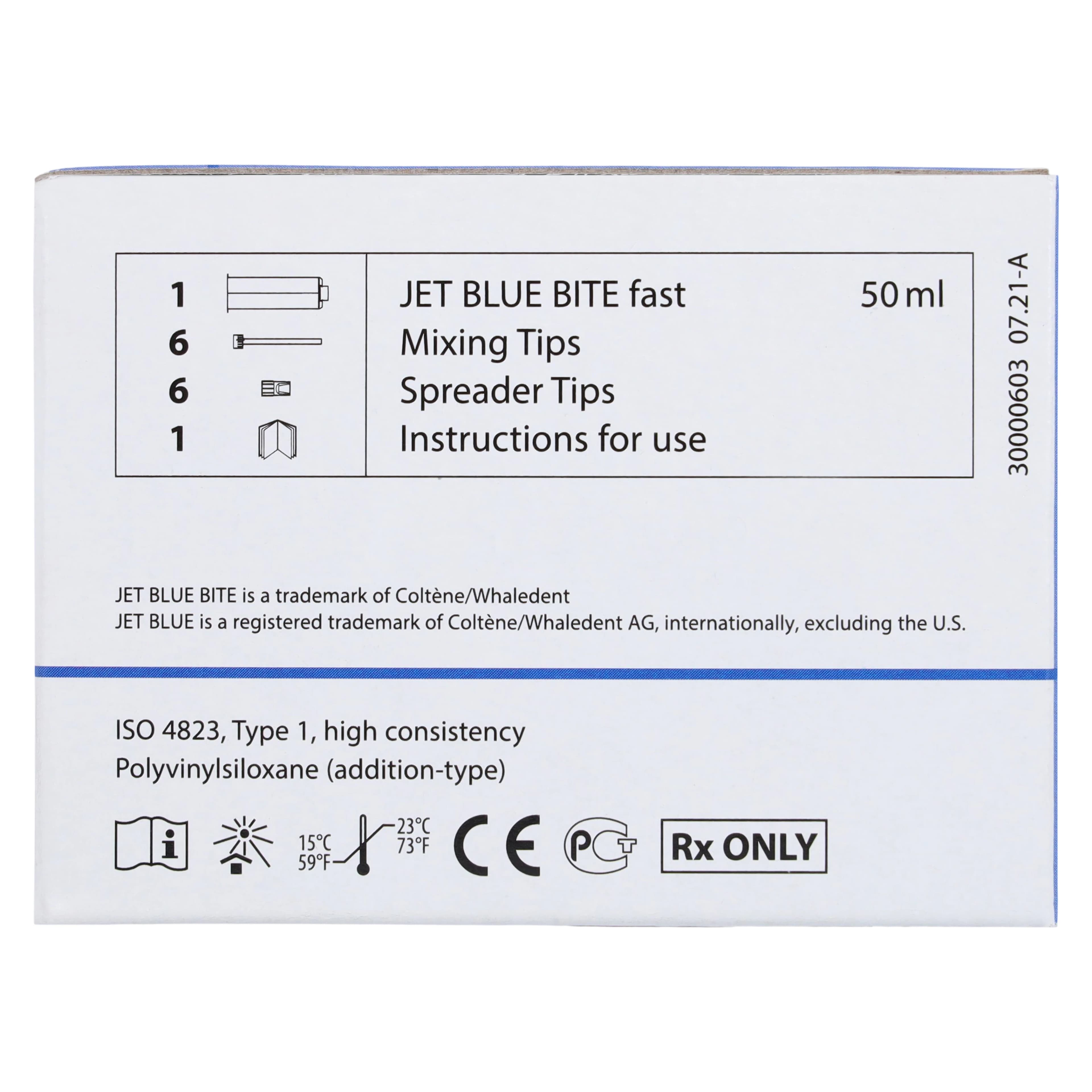 Coltene Jet Blue Bite Bite Registration Vinylpolysiloxane, Fast Set, 50 mL Cartridge, Single Pack, C6491 thumbnail 8