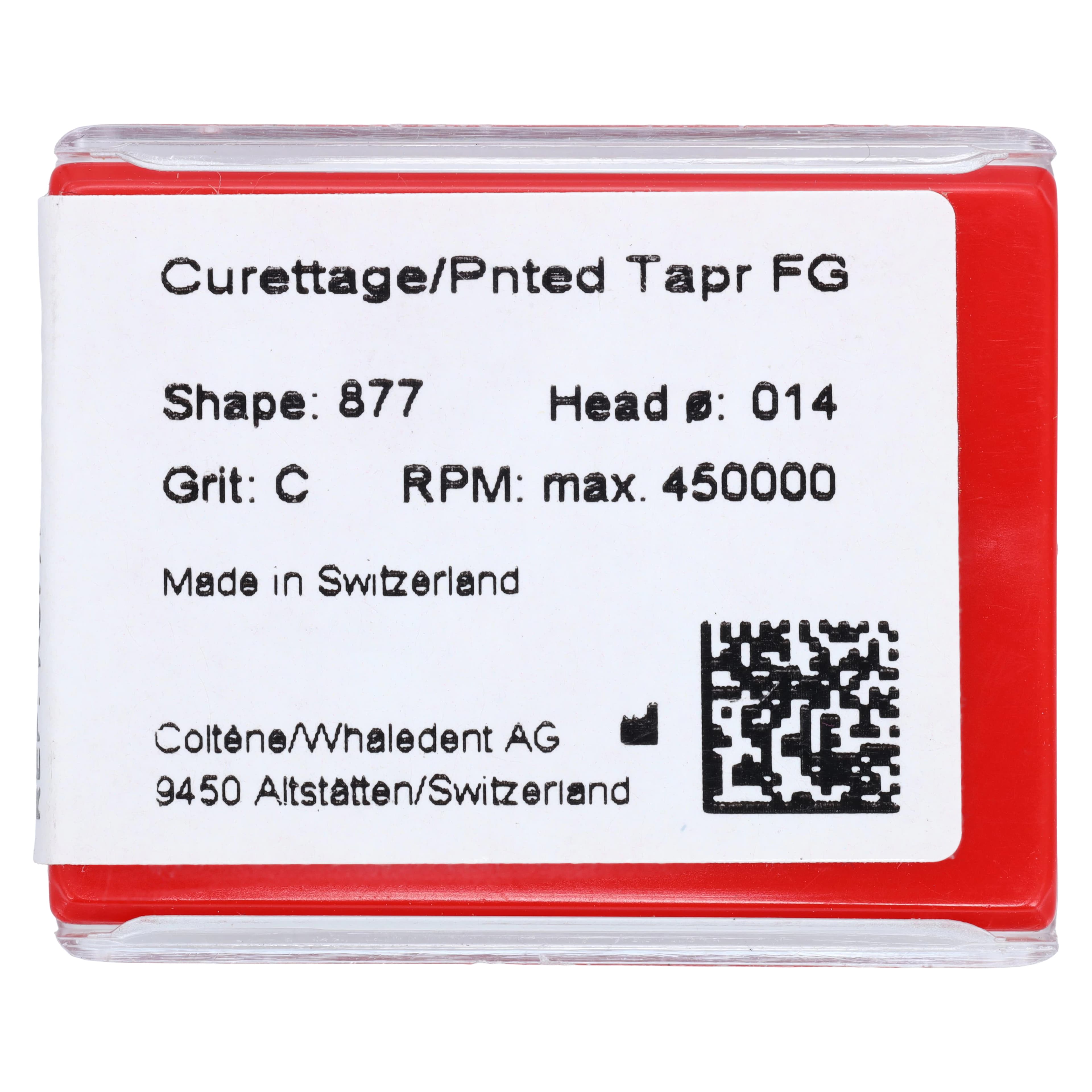 Alpen Multilayer Diamond Bur FG 877K-014, Coarse Grit, Curettage/Pointed Taper, 5/Pk thumbnail 2