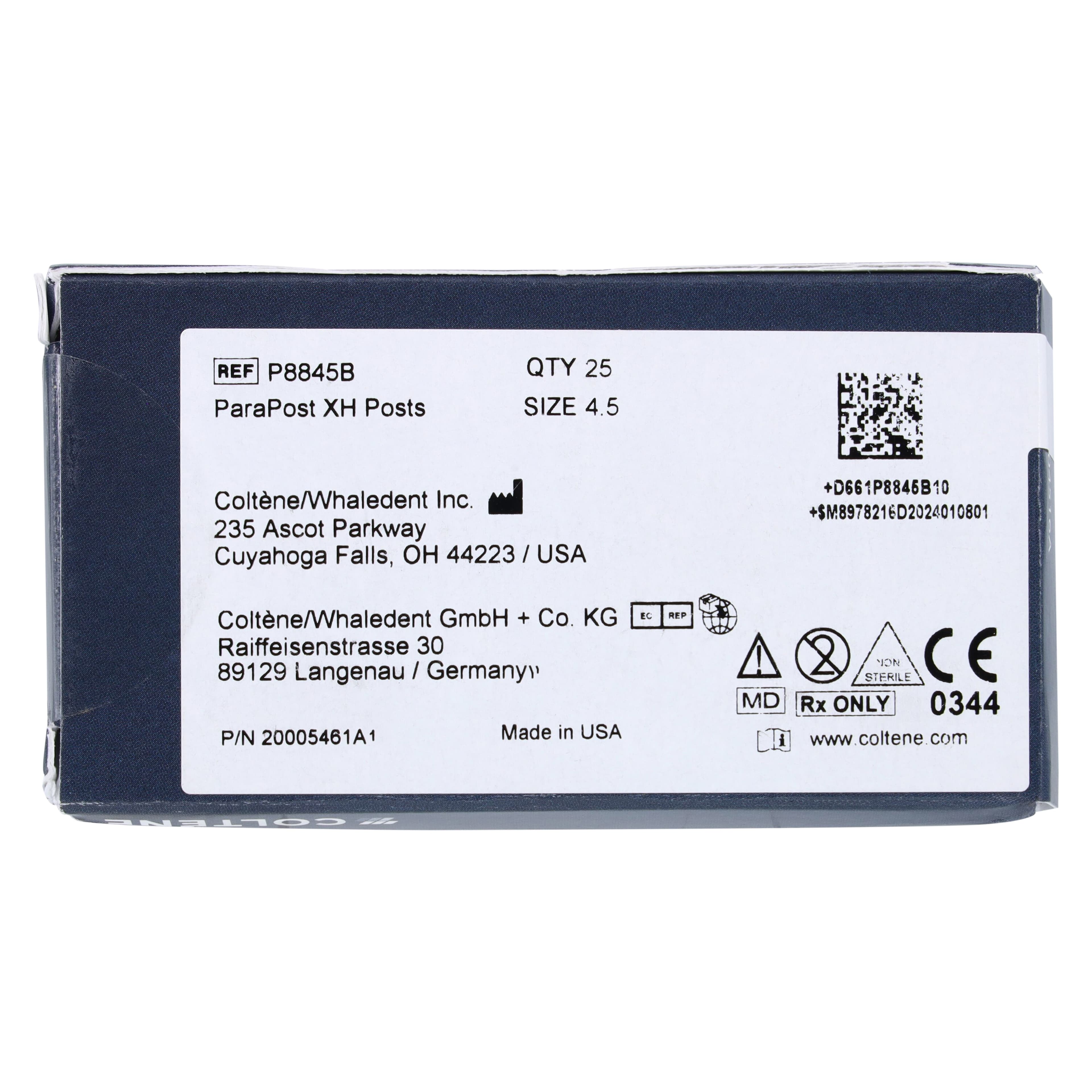 ParaPost XH Titanium Post, Size 4.5 Blue, .045" (1.14mm), Parallel-Sided, 25/Pk, P8845B thumbnail 2