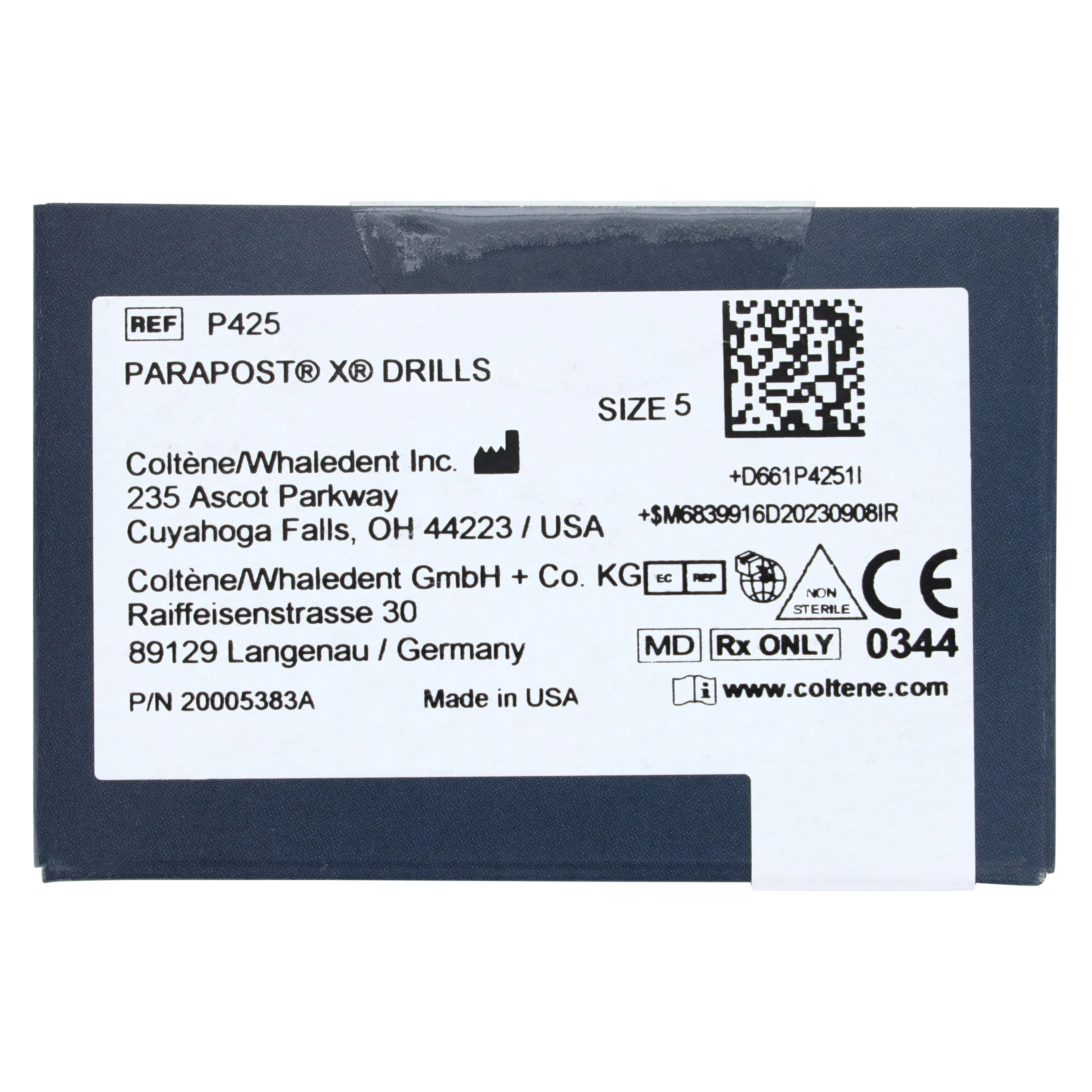 ParaPost X-System Two-Fluted Drills, Size 5, Red, 0.050" (1.25 mm), 3/Pk, P42-5 thumbnail 2