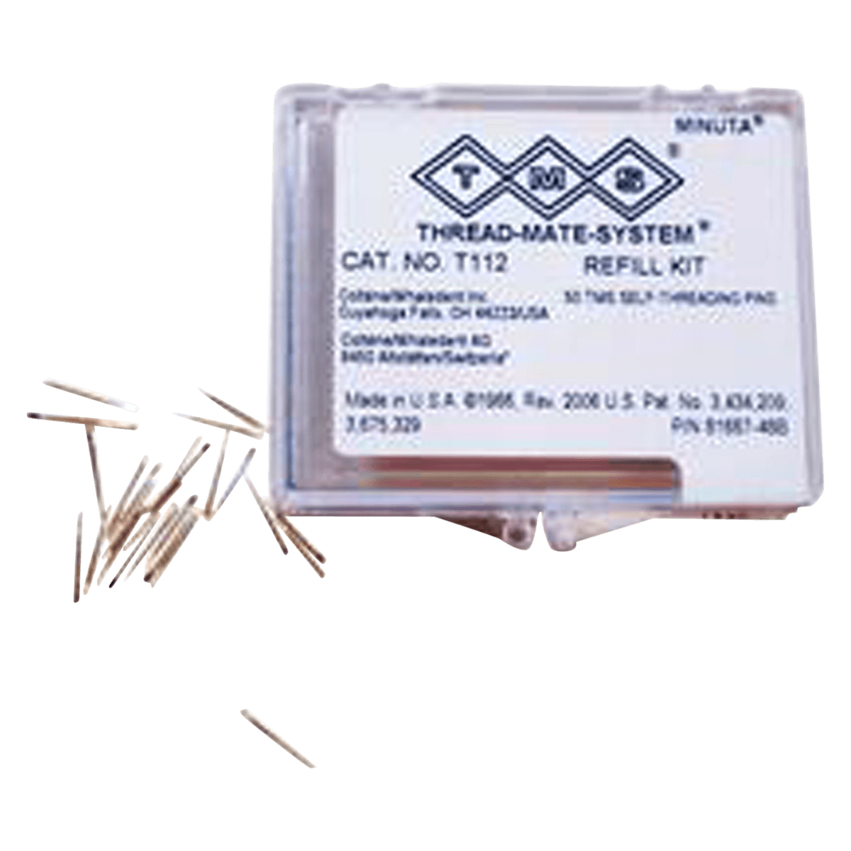 TMS Thread Mate System Minuta Self-Shearing Retention Pin Refill Kit, 0.0135" (0.350 mm), T-112, Pink, 50/Bx - TMS Self Shearing Refill Kit .0135 T-112 50/Bx - Image 1