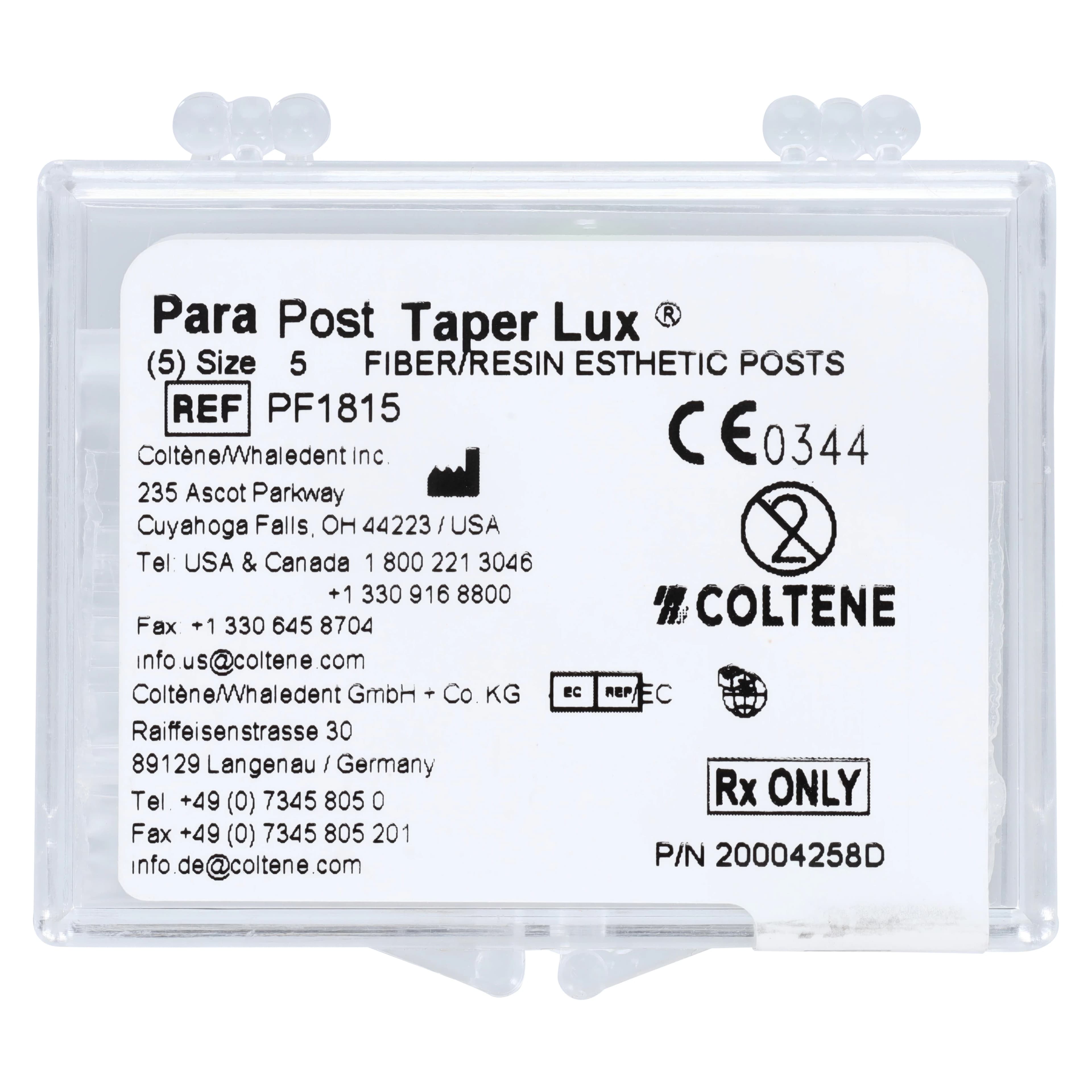 ParaPost Taper Lux Translucent Fiber Post Refill, Size 5 (Red), 1.25 mm, 5/Pack, PF1815 thumbnail 2
